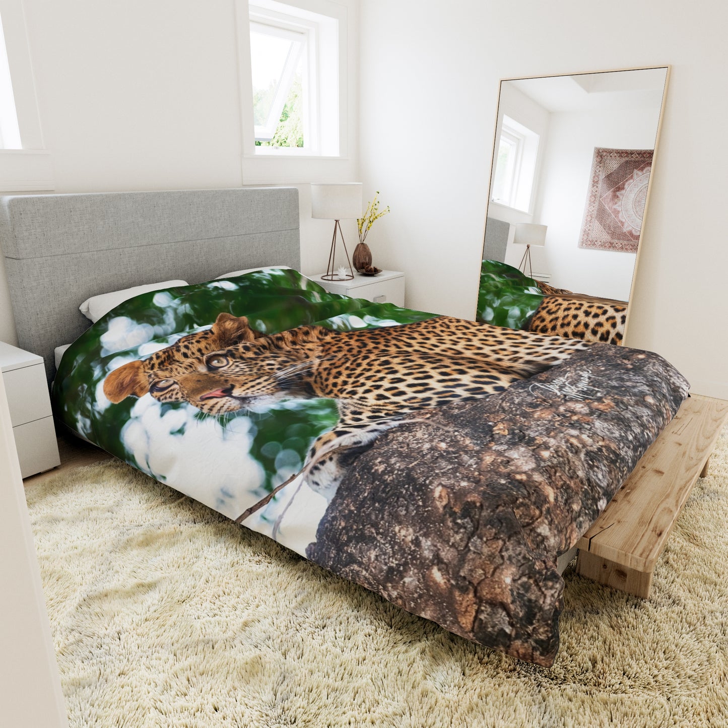 Enjoy Nature Leopard in Tree Duvet Cover