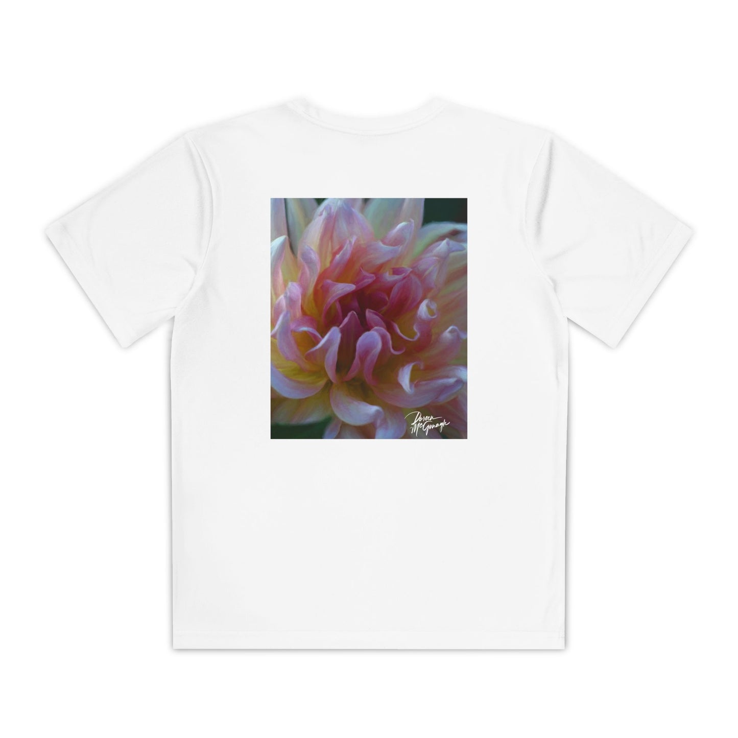 Youth Nature Tee – Veil of Cream and Blush Dahlia Design, Perfect Gift for Kids, Stylish Summer Top, Birthday Shirt, Fun Sportswear