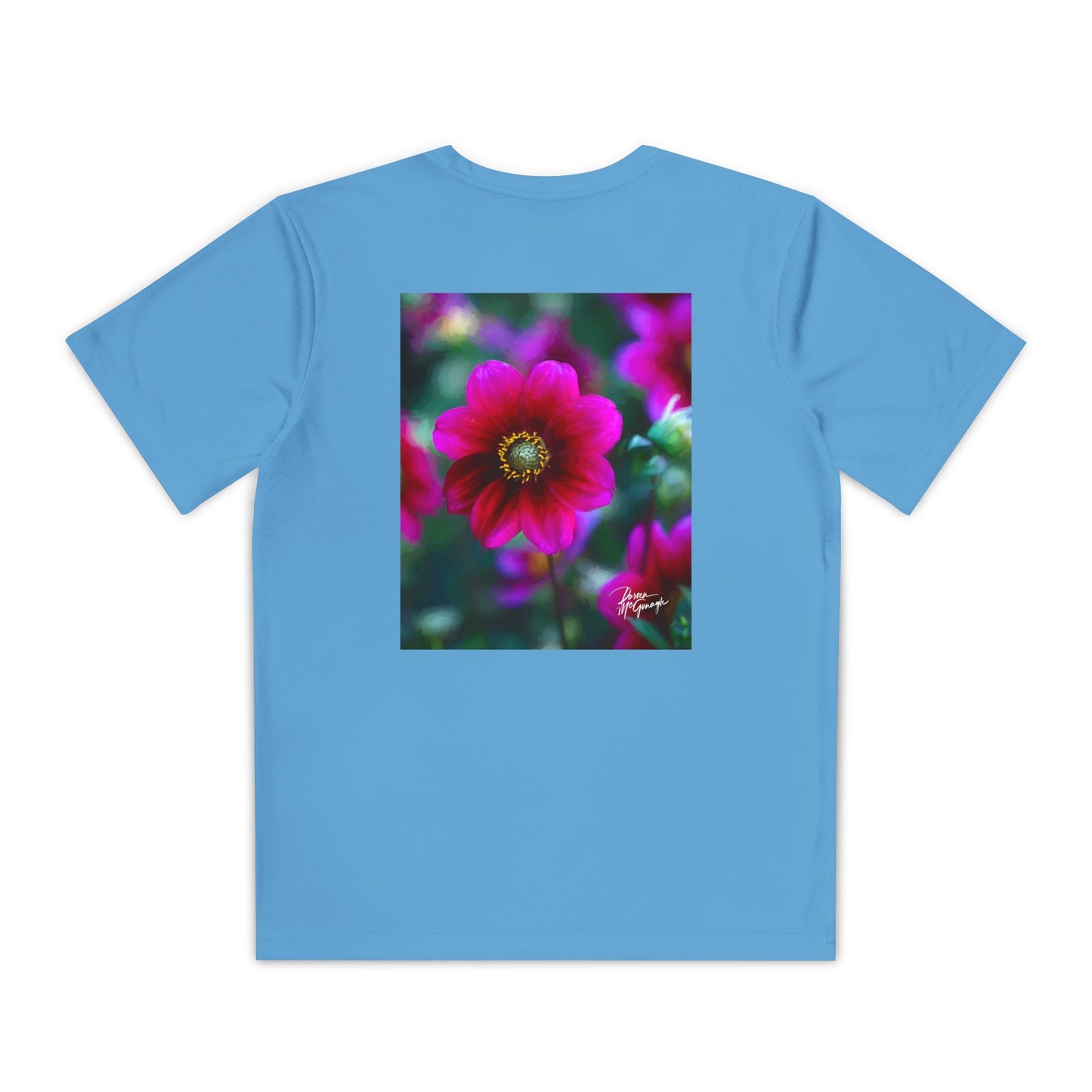 Youth Floral T-Shirt – Red Dahlia Design | Embrace Nature with Summer Vibes, Perfect Gift for Kids, Everyday Adventure Wear