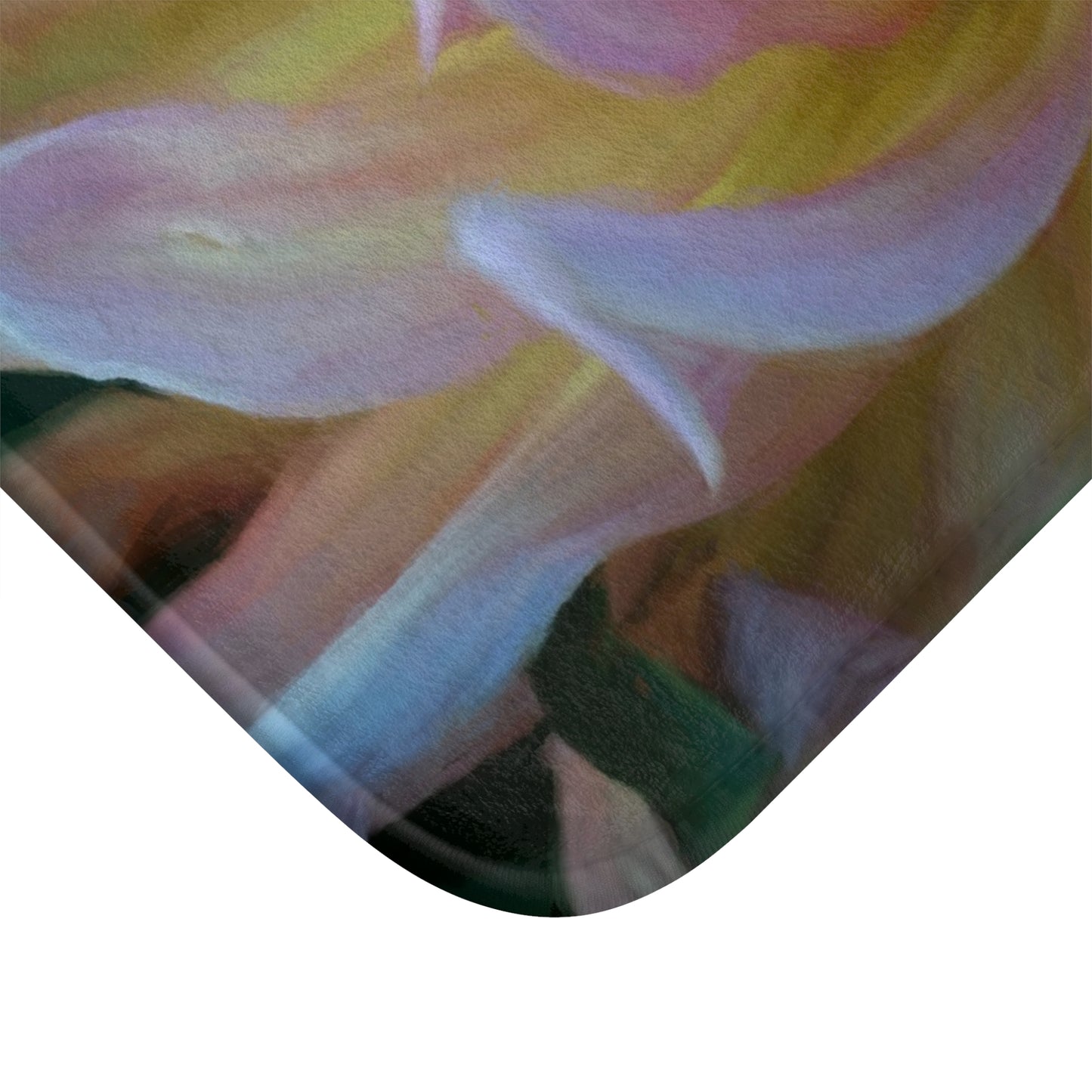 Bath Mat: Veil of Cream and Blush Dahlias – Nature-Inspired Serenity