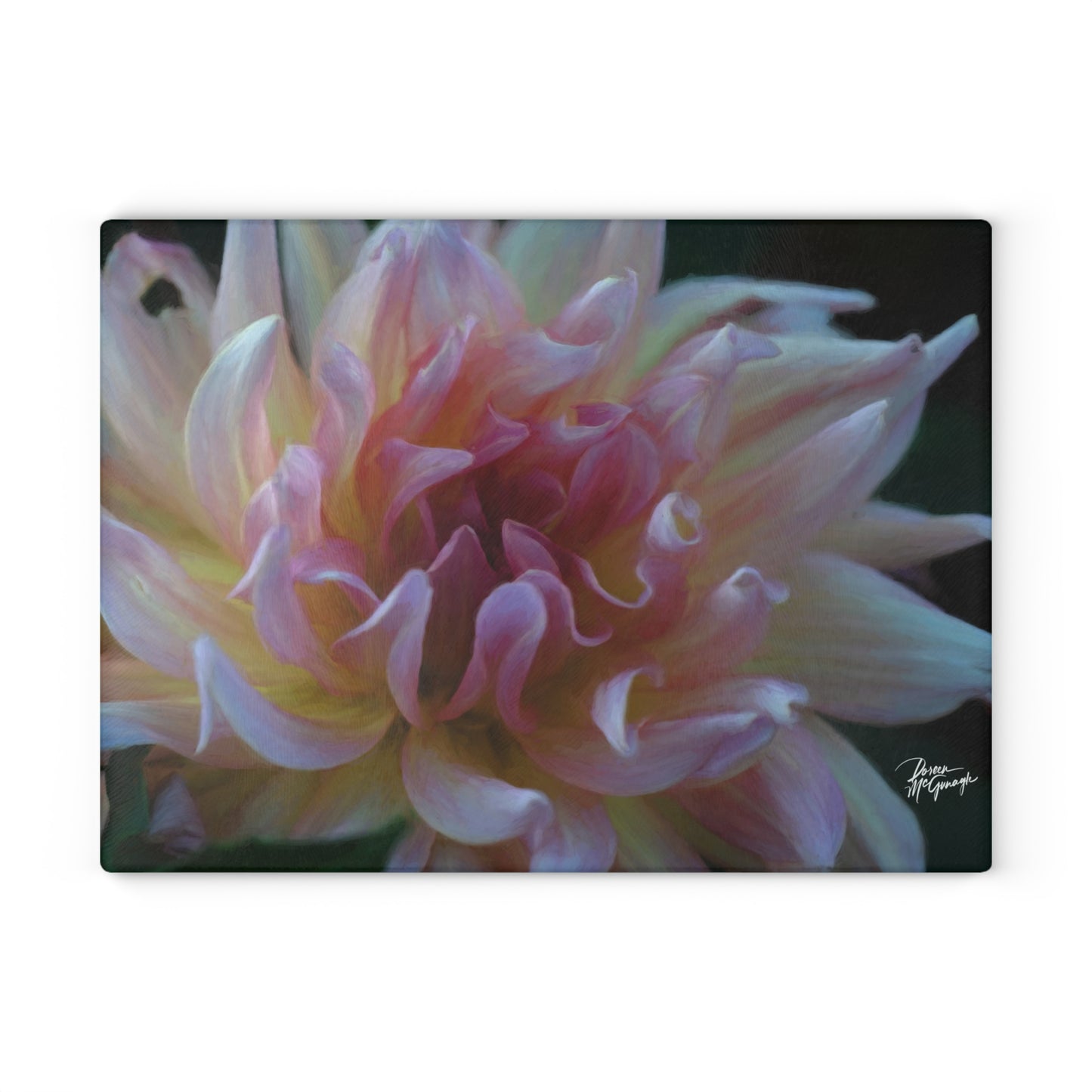 Veil of Cream and Blush | Tempered Glass Cutting Board | Kitchen Decor, Gift for Foodies, Housewarming Present, Wedding Gift