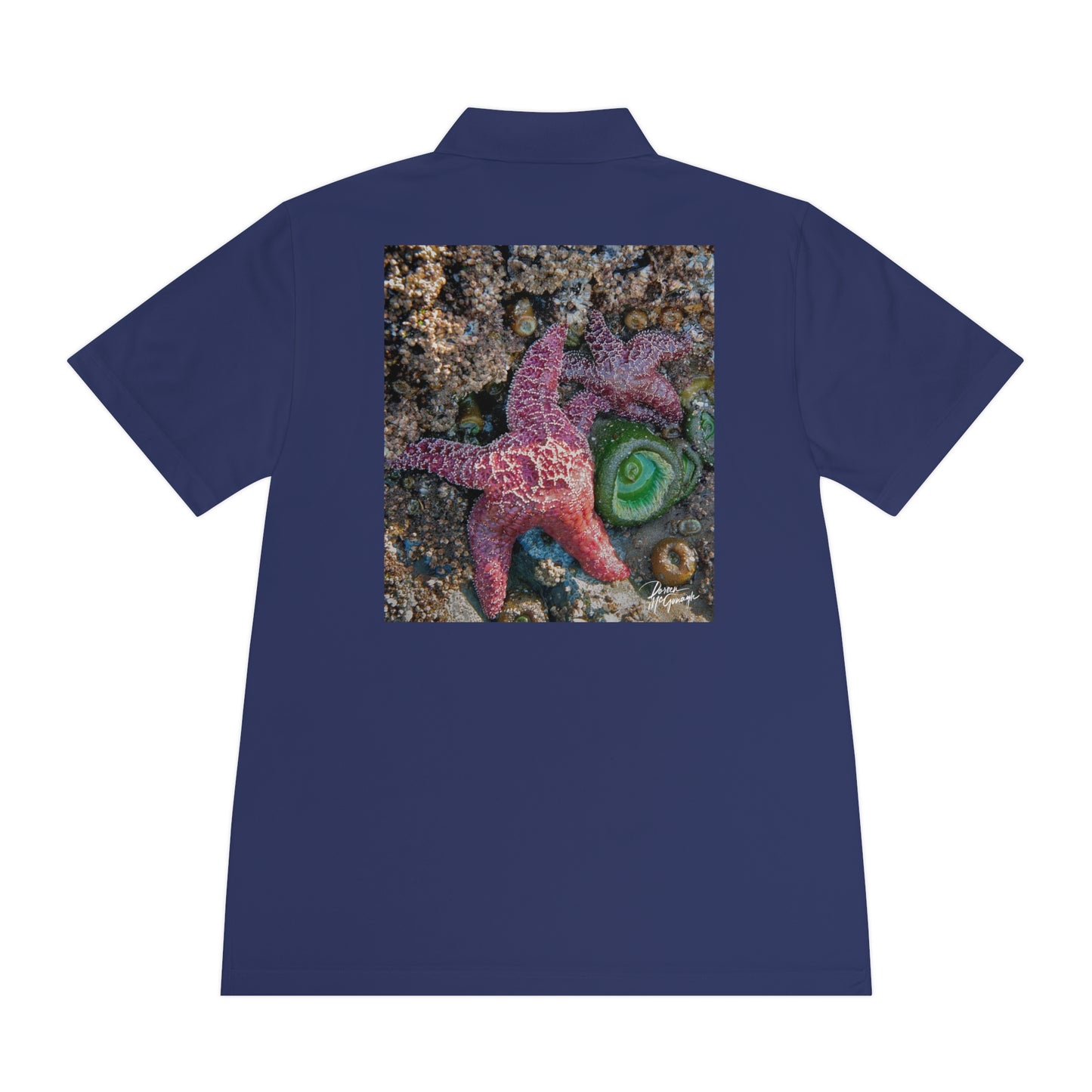 Men's Sport Polo Shirt with Starfish Design - Casual Summer Wear for Beach, Gifts, Travel, Outdoor Activities, Resort Style