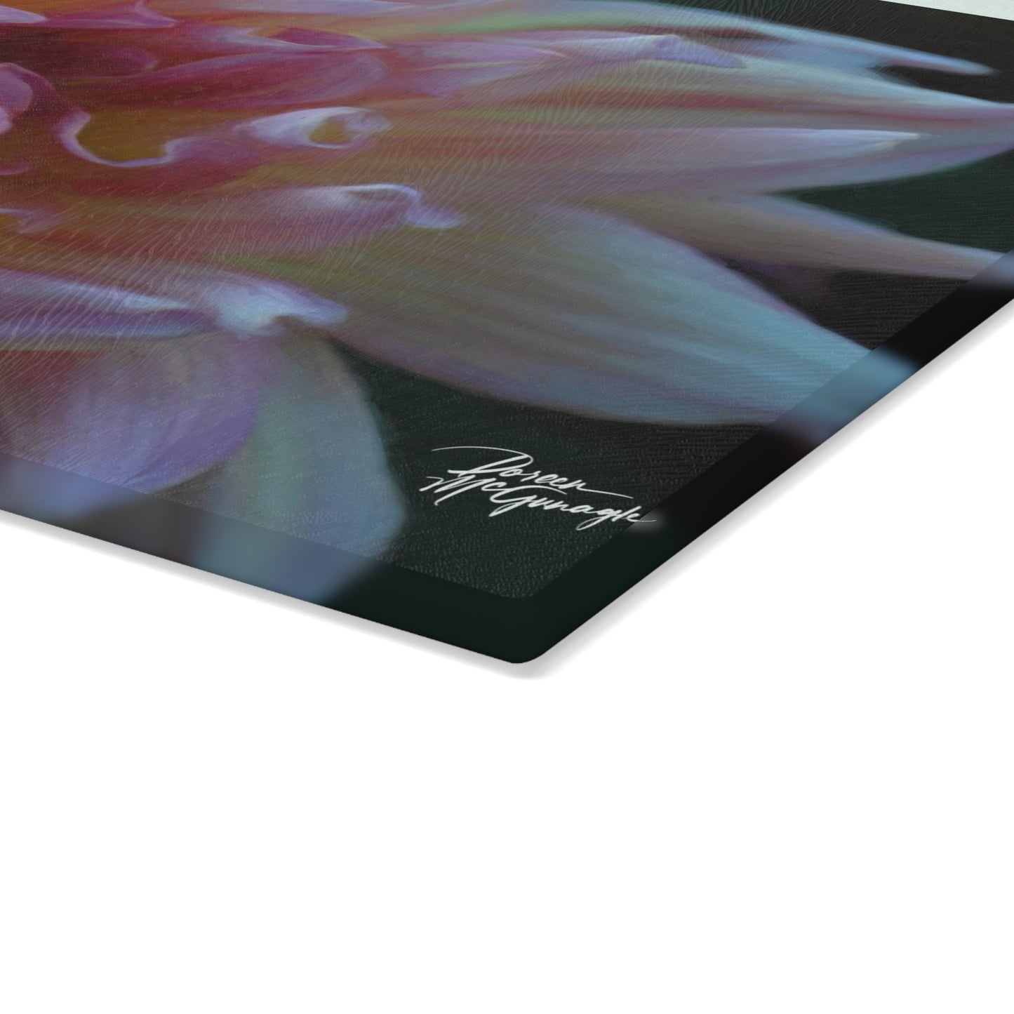 Veil of Cream and Blush | Tempered Glass Cutting Board | Kitchen Decor, Gift for Foodies, Housewarming Present, Wedding Gift