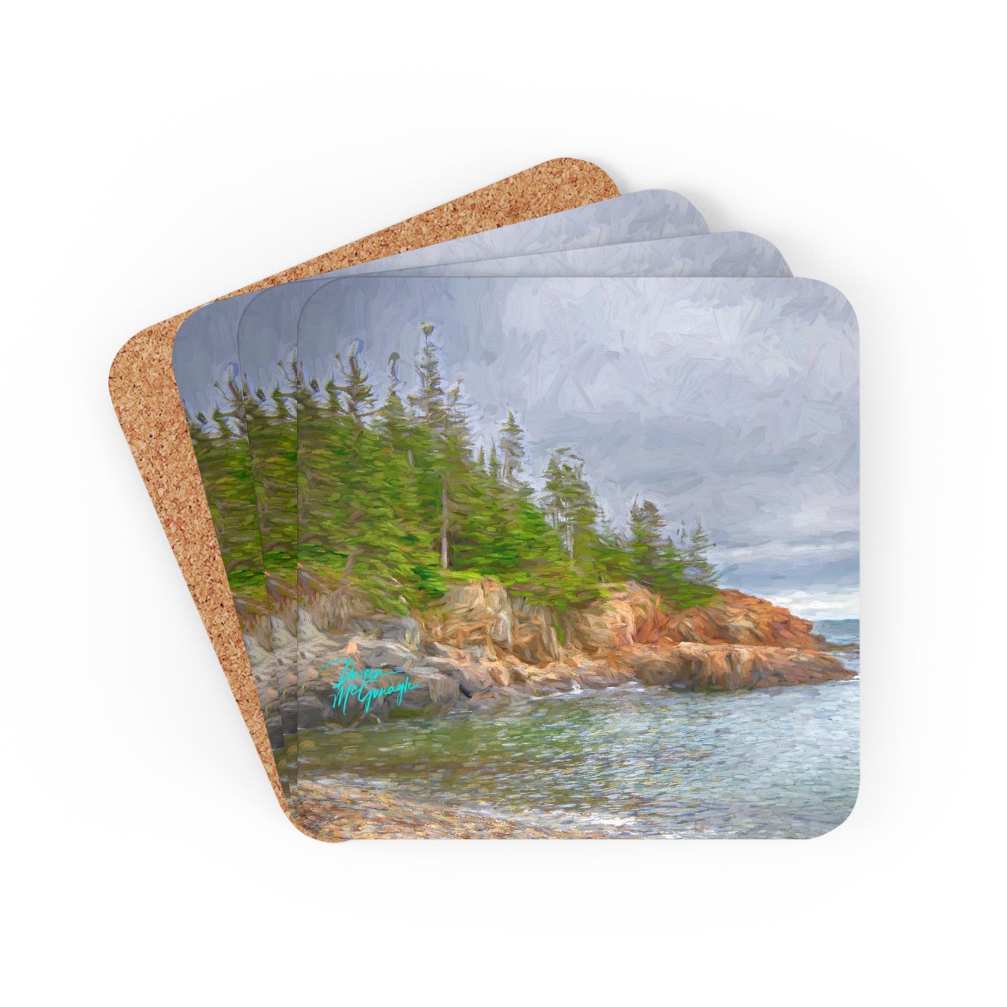 Acadia National Park, Corkwood Coaster Set
