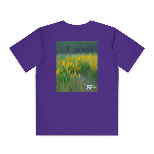 Wildflowers Abstract Youth Competitor Tee | Nature Inspired Activewear for Kids | Enjoy Nature Collection