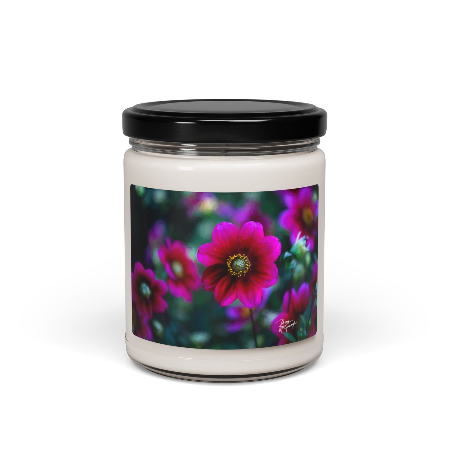 Heart of Dahlia Dreams Floral Scented Soy Candle | Aromatherapy Gift, Home Décor, Relaxation, Self-Care, Birthday Gift Red Dahlia