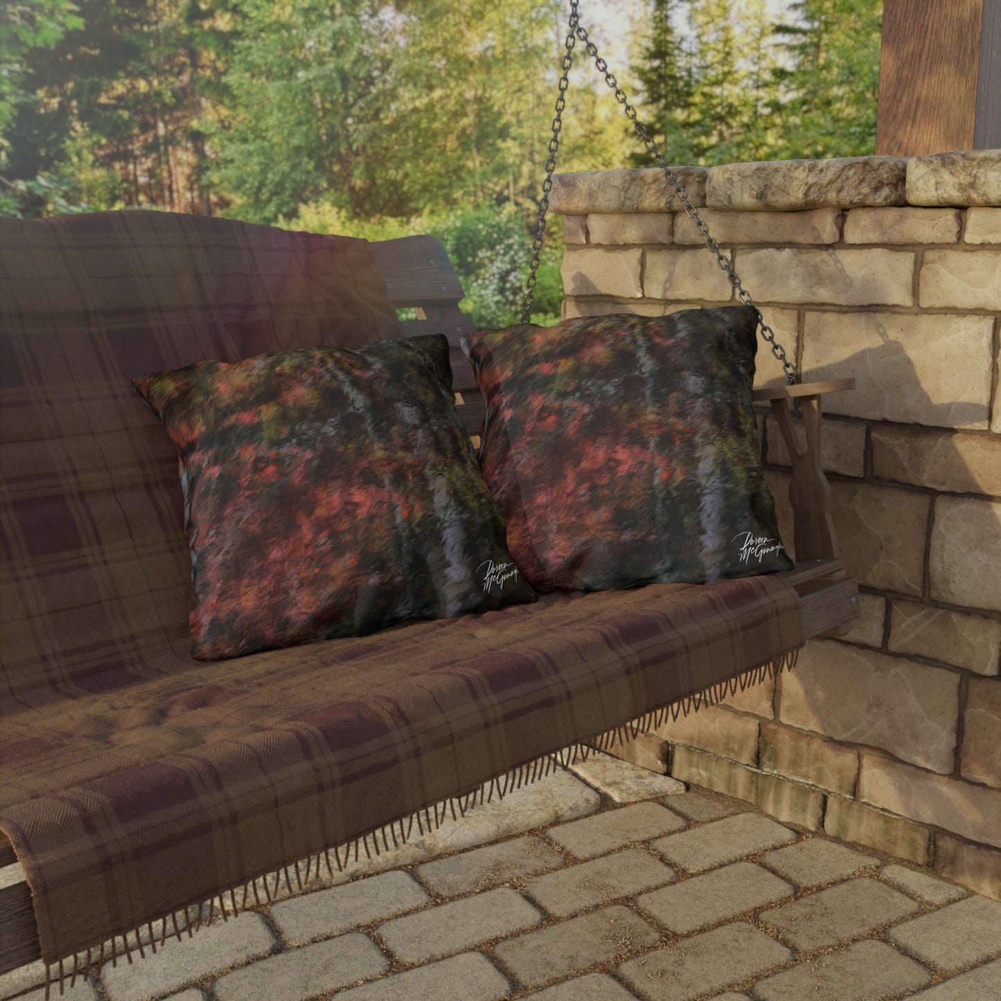 Abstract Serenity Cozy Outdoor Pillows – Garden Decor, Bohemian Home, Patio Accessories, Nature-Inspired Gifts, Relaxing Vibes