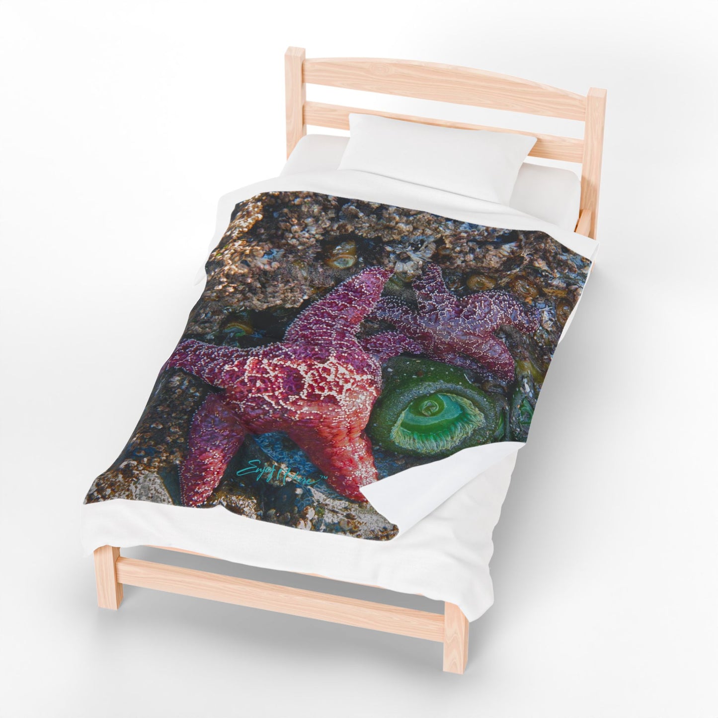Starfish Velveteen Plush Blanket – Ocean-Inspired Comfort for Coastal Living