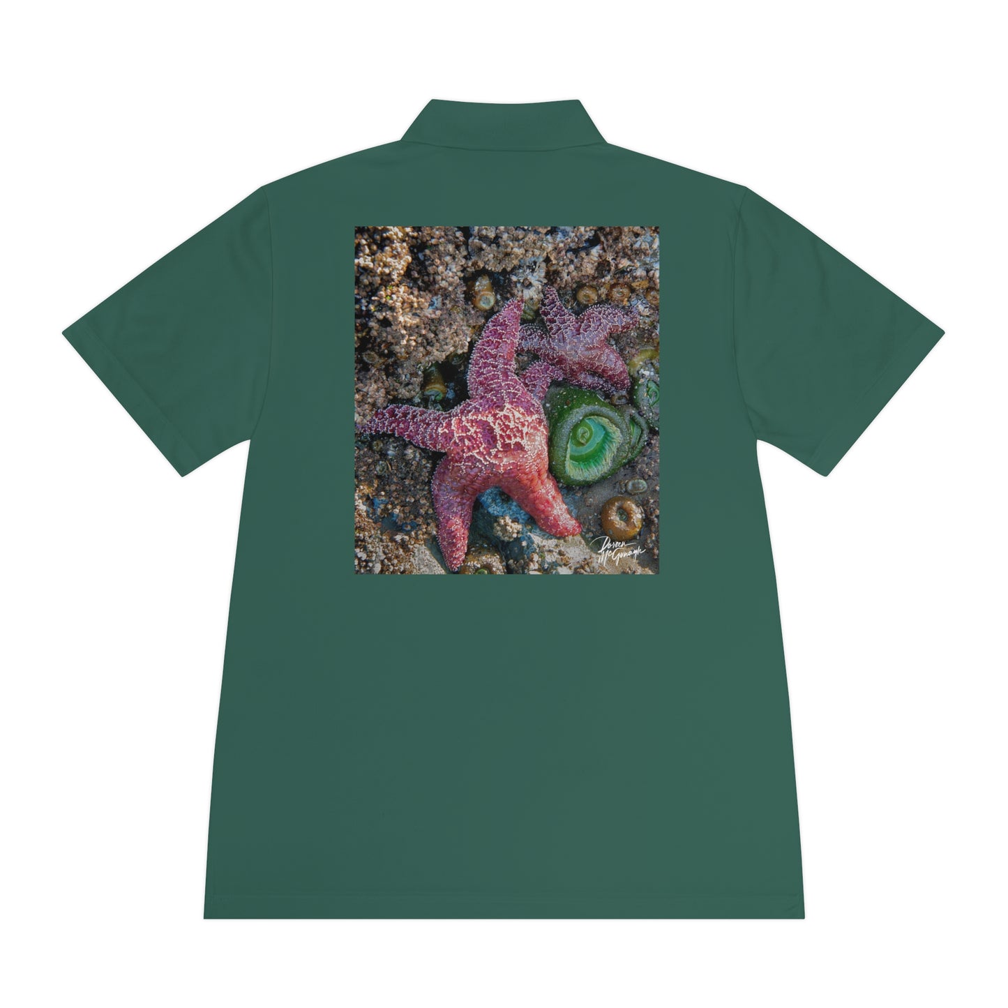 Men's Sport Polo Shirt with Starfish Design - Casual Summer Wear for Beach, Gifts, Travel, Outdoor Activities, Resort Style