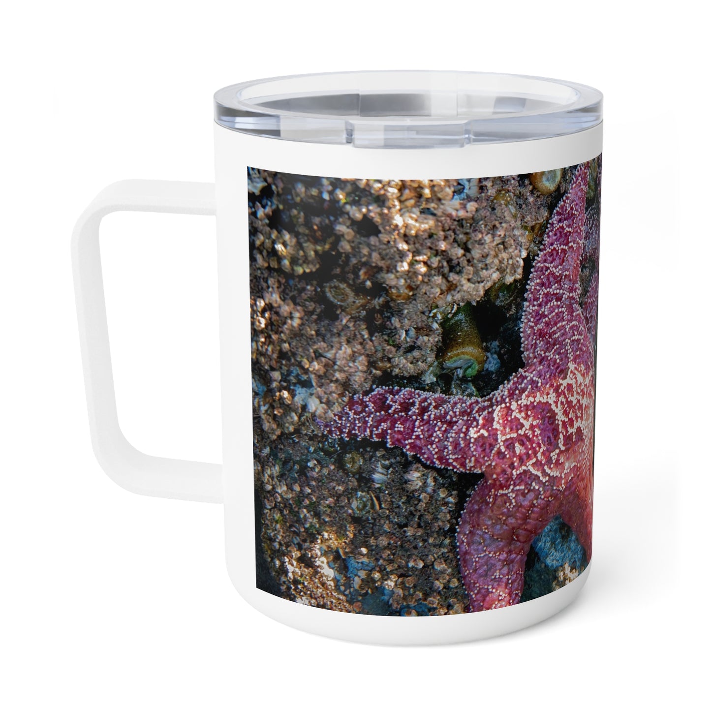 Ocean-Inspired Insulated Coffee Mug, 10oz, Beach Lover's Travel Cup, Unique Gift for Ocean Enthusiasts, Perfect for Surfing, Camping