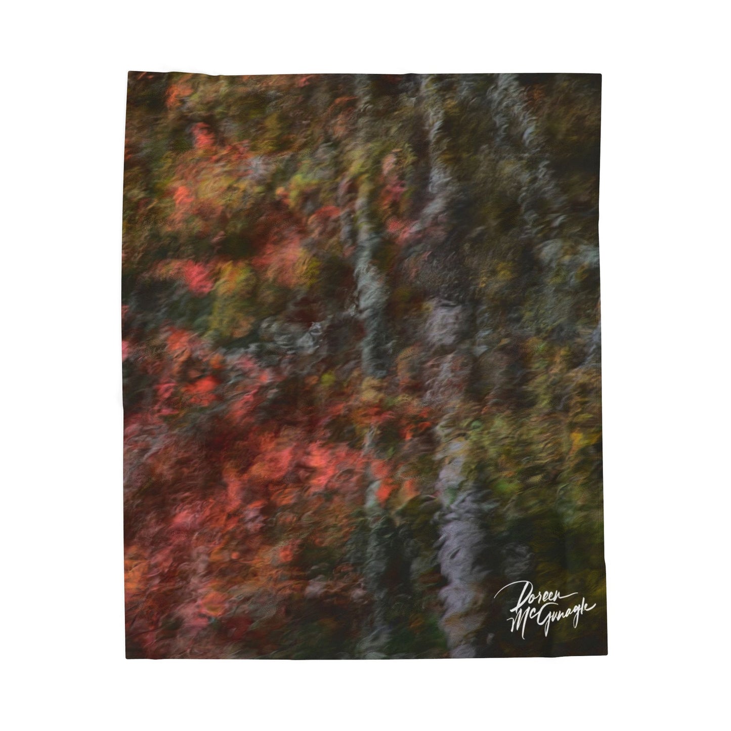 Serenity Abstract Cozy Velveteen Plush Blanket – Abstract Forest Design, Warmth, Cozy Nights, Relaxation, Perfect Gift for Home