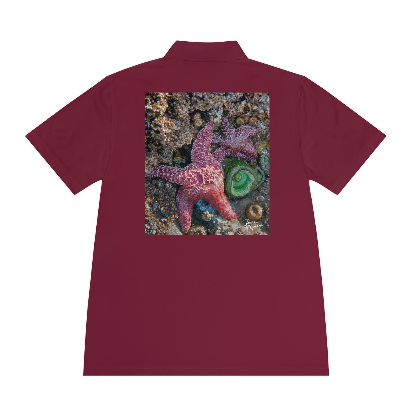 Men's Sport Polo Shirt with Starfish Design - Casual Summer Wear for Beach, Gifts, Travel, Outdoor Activities, Resort Style