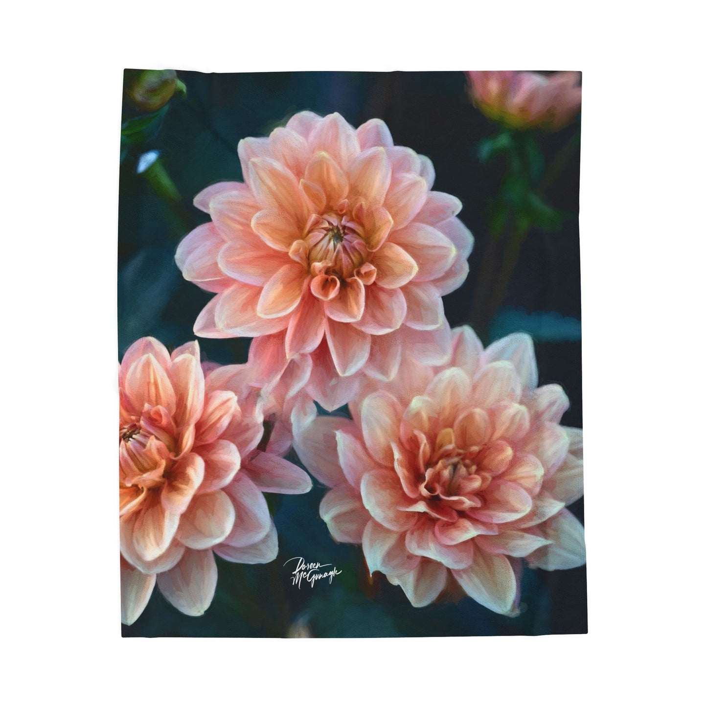 Whispered Petals in Twilight – Velveteen Plush Blanket, Cozy Home Decor, Soft Throw for Weddings, Gifts, Floral Design