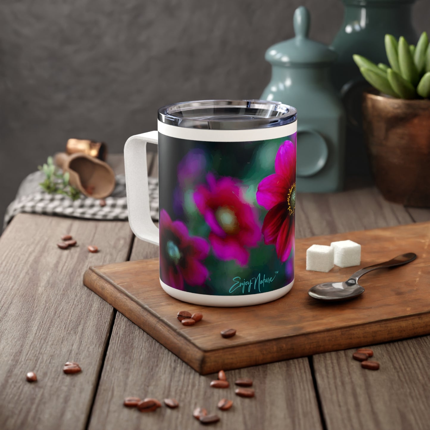 Heart of Dahlia Dreams – 10oz Insulated Coffee Mug