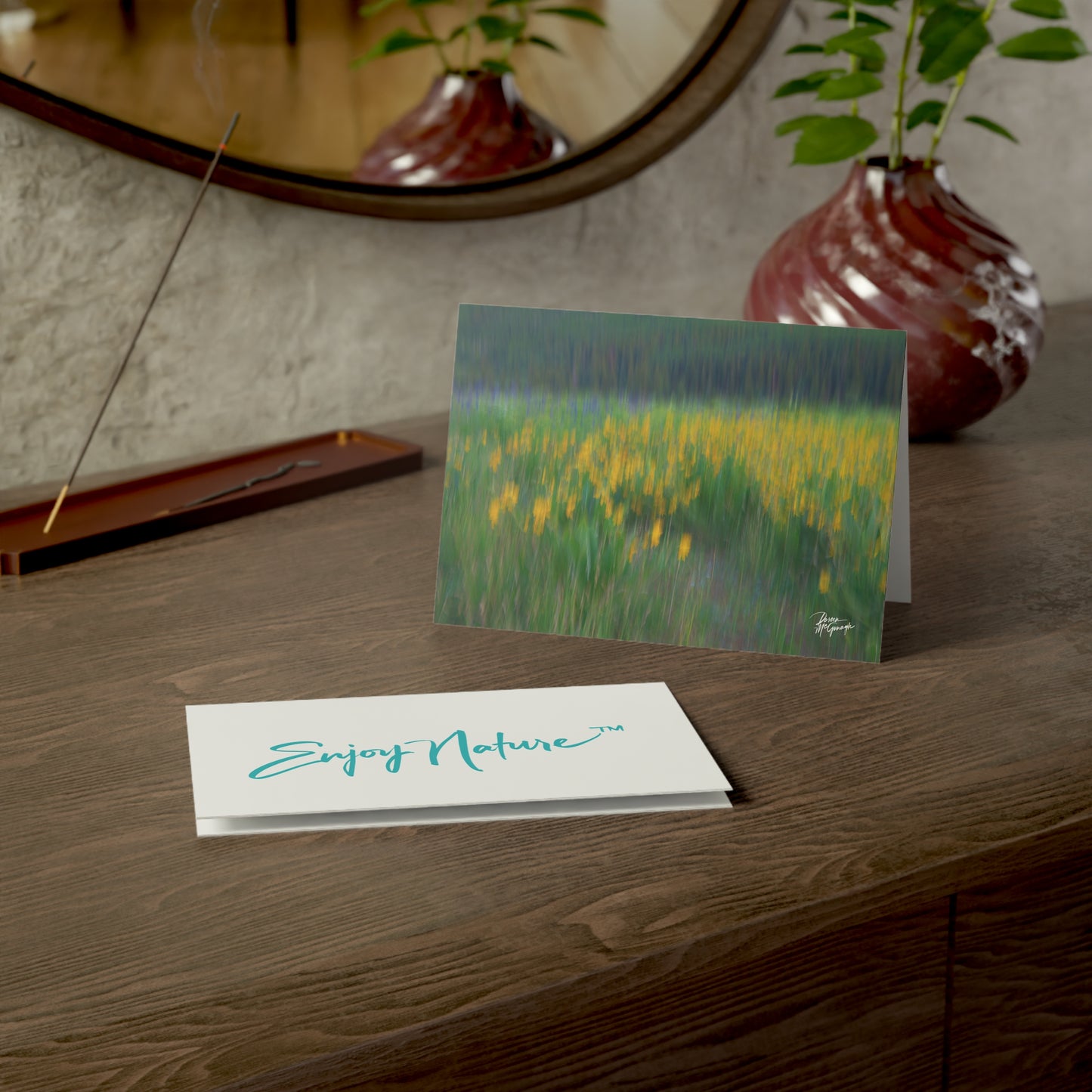 Floral Nature Greeting Cards | Eco-Friendly 5x7 Note Card Set from the Enjoy Nature Collection | Perfect for Inspirational Notes, Birthdays & Everyday Messages