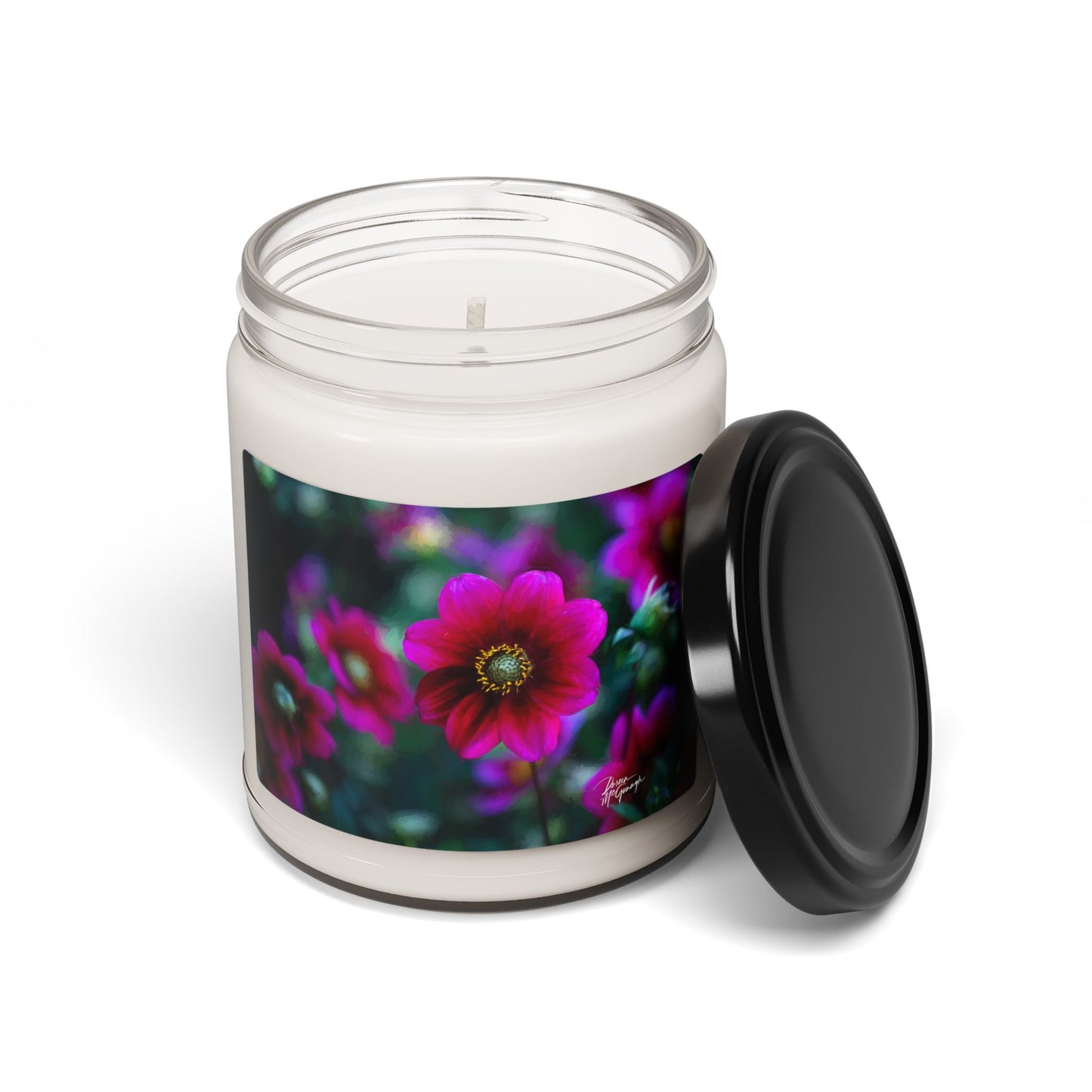 Heart of Dahlia Dreams Floral Scented Soy Candle | Aromatherapy Gift, Home Décor, Relaxation, Self-Care, Birthday Gift Red Dahlia