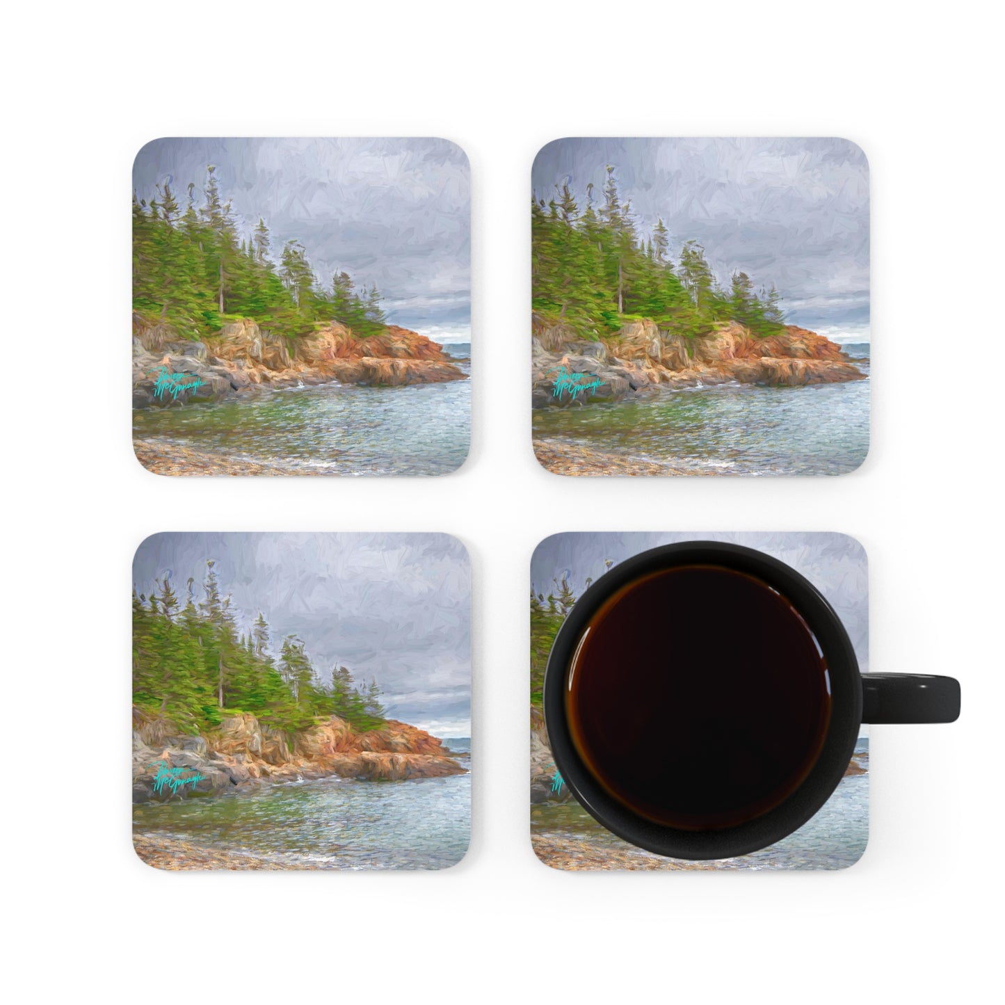 Acadia National Park, Corkwood Coaster Set