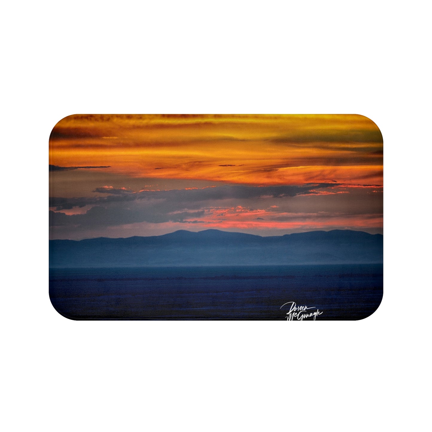 Serene Sunset Bath Mat | Coastal Home Decor, Relaxation Gift, Bathroom Accent, Beachy Vibes, Nature Lover's Delight Sunset CO