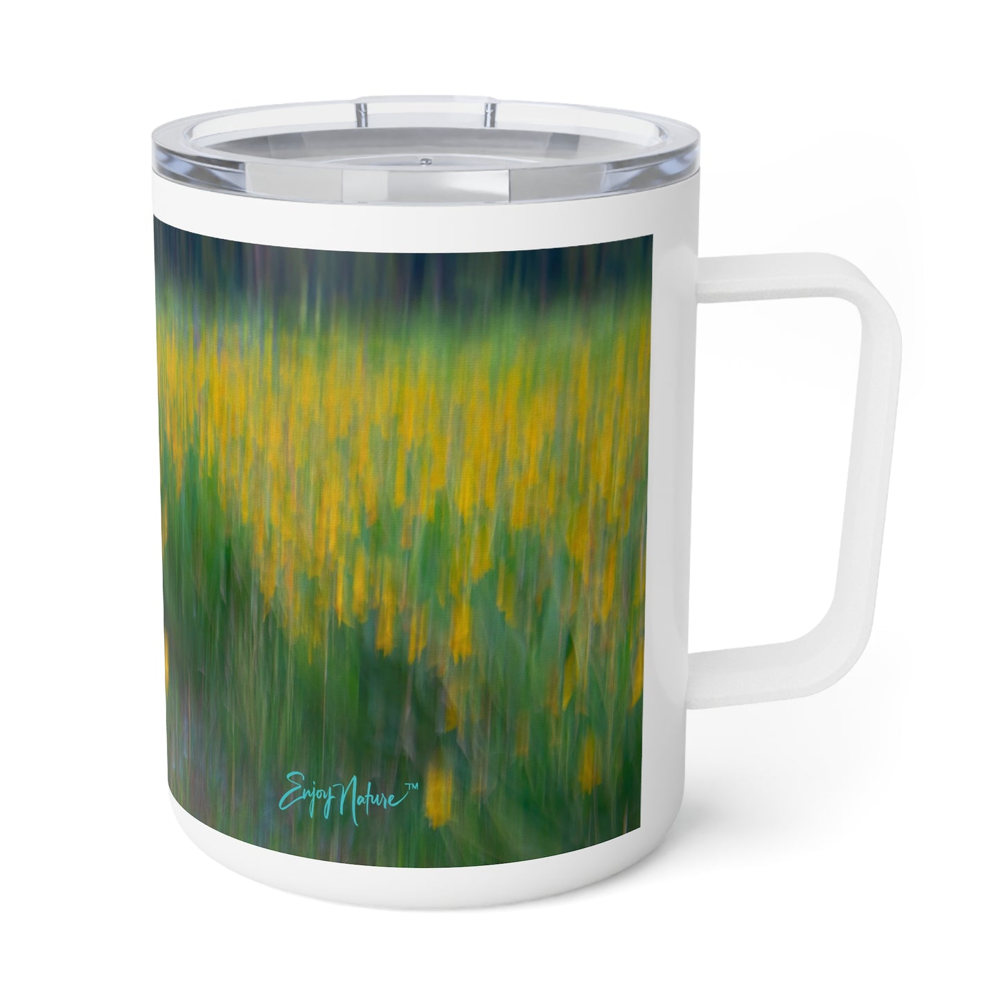 Floral Abstract 10oz Insulated Coffee & Tea Mug | Nature Inspired Stainless Steel Travel Cup | Enjoy Nature Collection