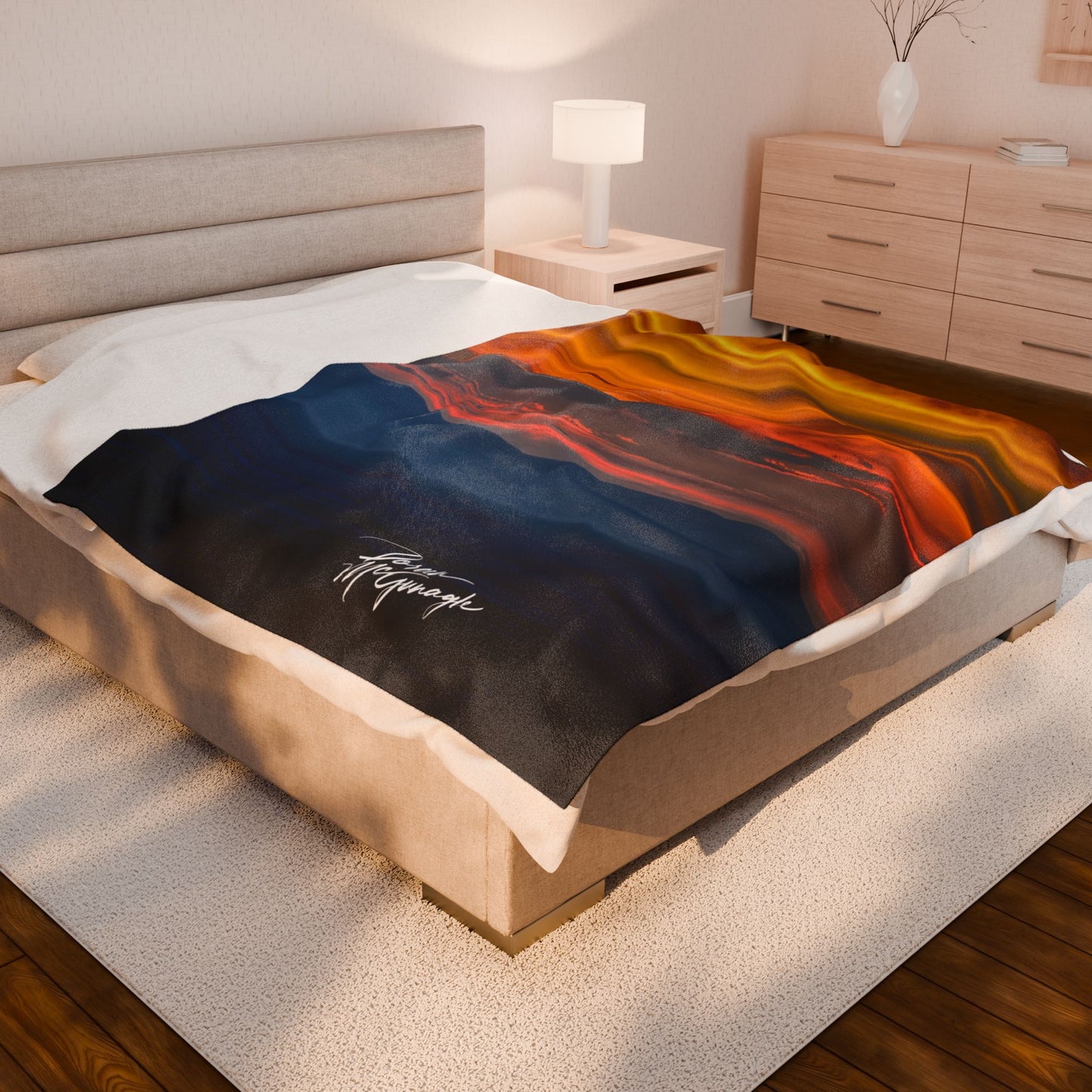 Sunset Serenity Velveteen Plush Blanket | Cozy Home Decor | Gift for Nature Lovers, Autumn, Relaxation, Home Comfort
