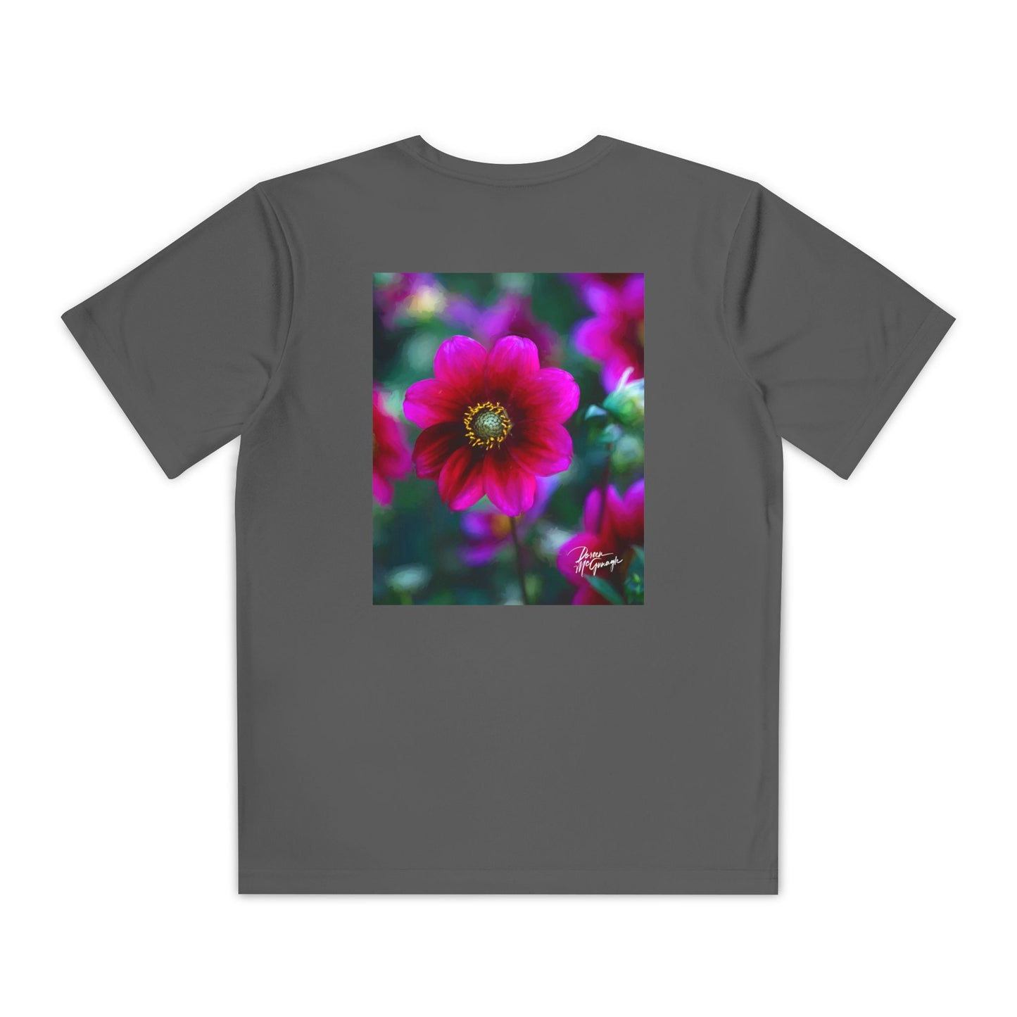 Youth Floral T-Shirt – Red Dahlia Design | Embrace Nature with Summer Vibes, Perfect Gift for Kids, Everyday Adventure Wear