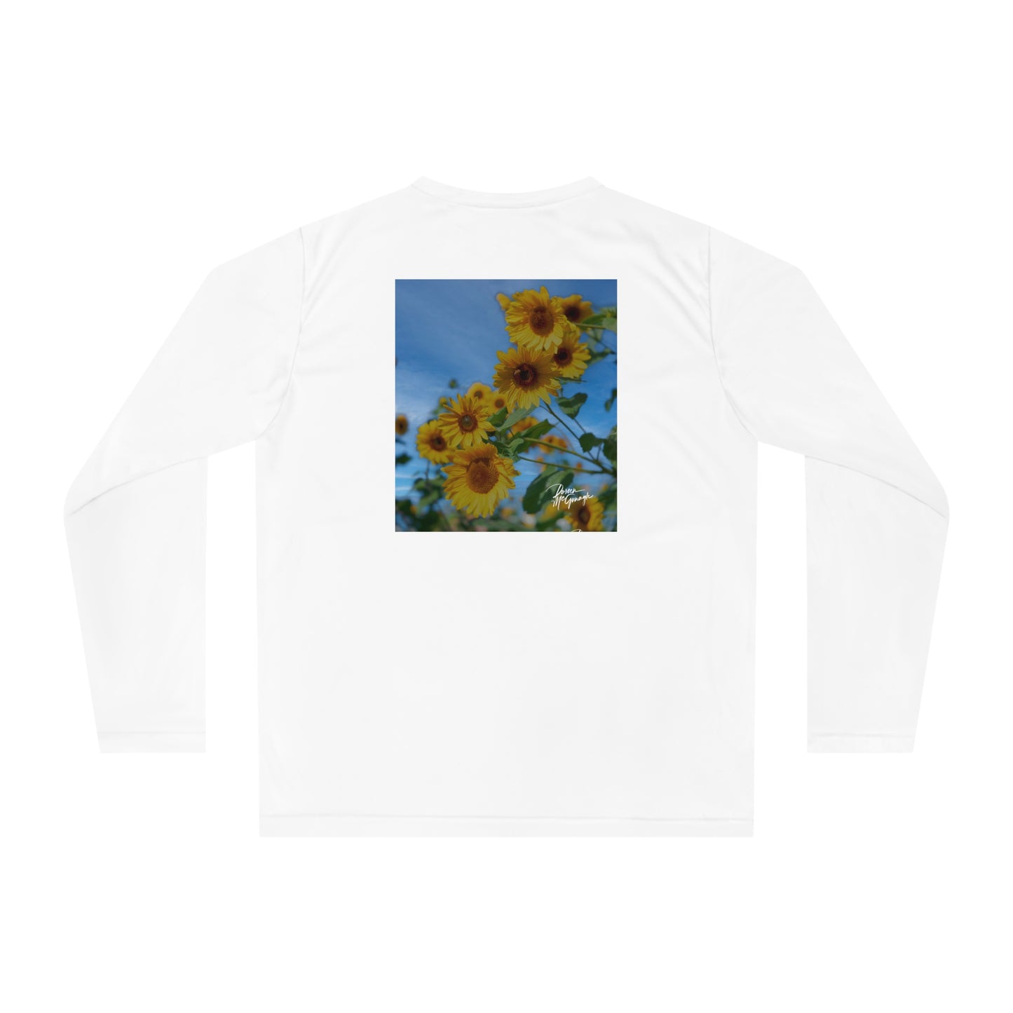 Unisex Performance Long Sleeve Shirt – Sunflower Design | Sporty Tee for Outdoor Activities, Summer Wear, and Gifts for Nature Lovers