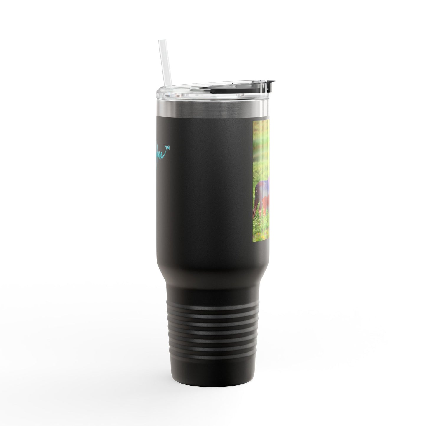 Moose with Baby 40oz Insulated Travel Mug with Handle | Nature Inspired Stainless Steel Drinkware | Enjoy Nature Collection