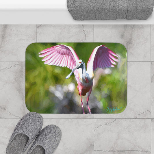 Roseate Spoonbill Bath Mat – Nature-Inspired Comfort & Elegance | Enjoy Nature Collection
