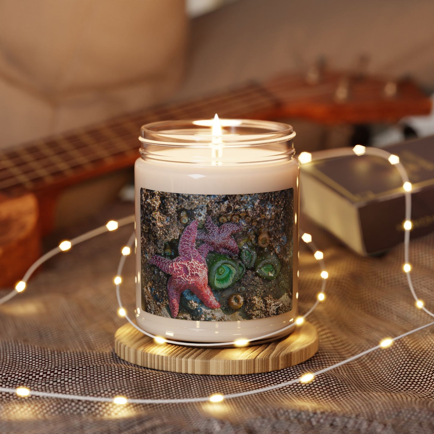Beach-Inspired Scented Soy Candle – Coastal Serenity and Marine Life Elegance