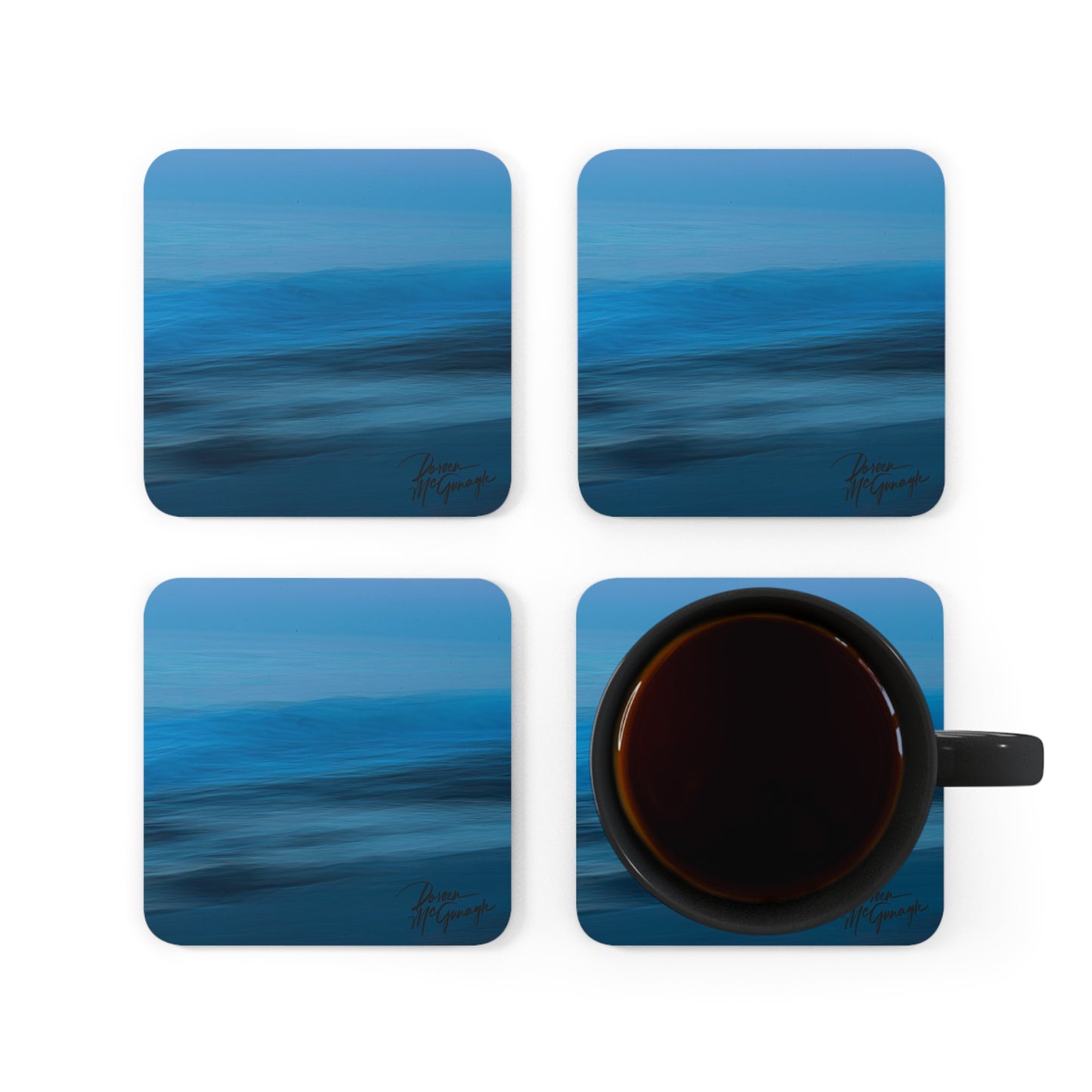 Blue Dawn, Corkwood Coaster Set