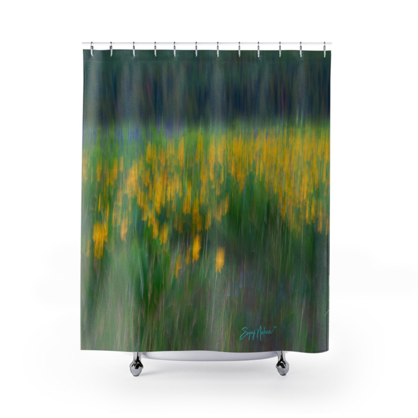 Floral Abstract Shower Curtain | Nature Inspired Earthy Bathroom Décor | Enjoy Nature Collection