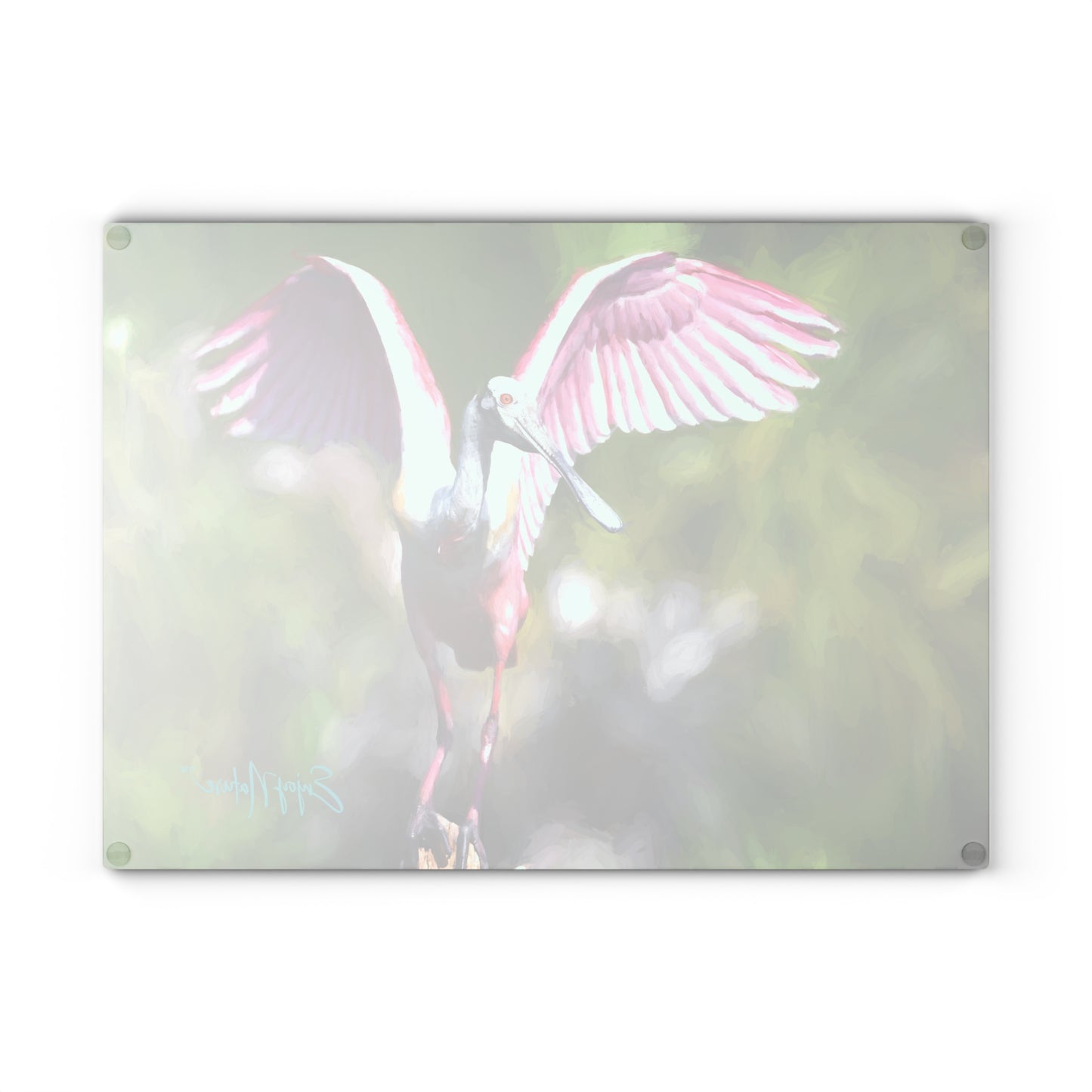 Artistic Roseate Spoonbill Glass Cutting Board - Perfect for Cooking Enthusiasts and Home Decor