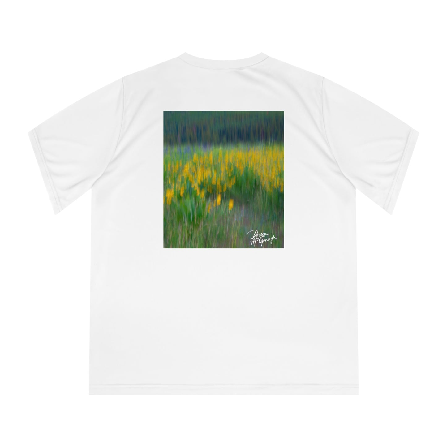 Abstract Wildflowers Women’s Performance V-Neck T-Shirt | Nature Inspired Activewear | Enjoy Nature Collection