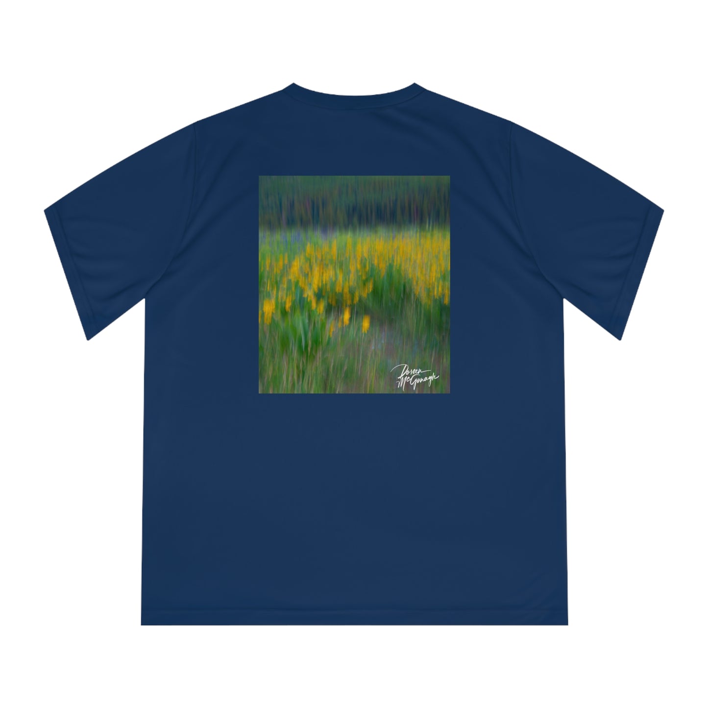 Abstract Wildflowers Women’s Performance V-Neck T-Shirt | Nature Inspired Activewear | Enjoy Nature Collection