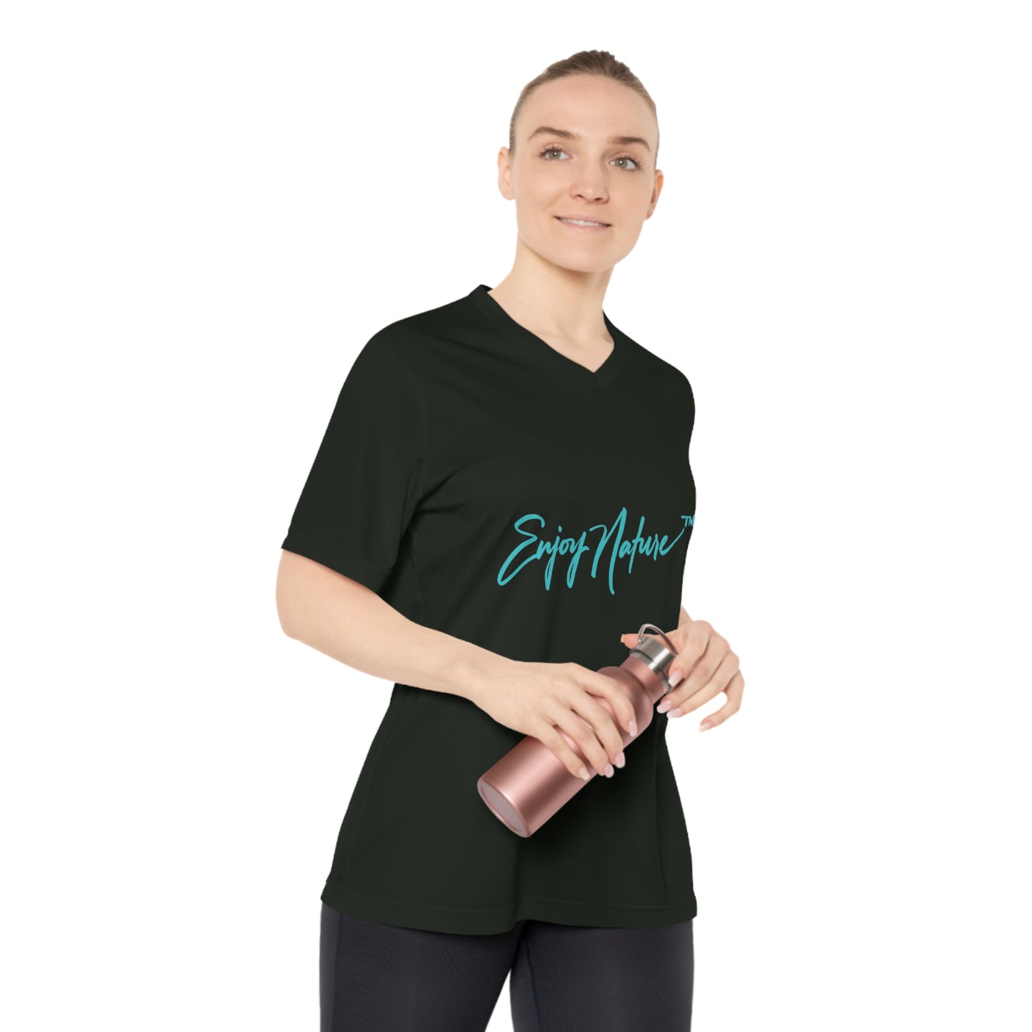 Women’s Nature-Inspired Performance V-Neck T-Shirt – Coastal Starfish Design