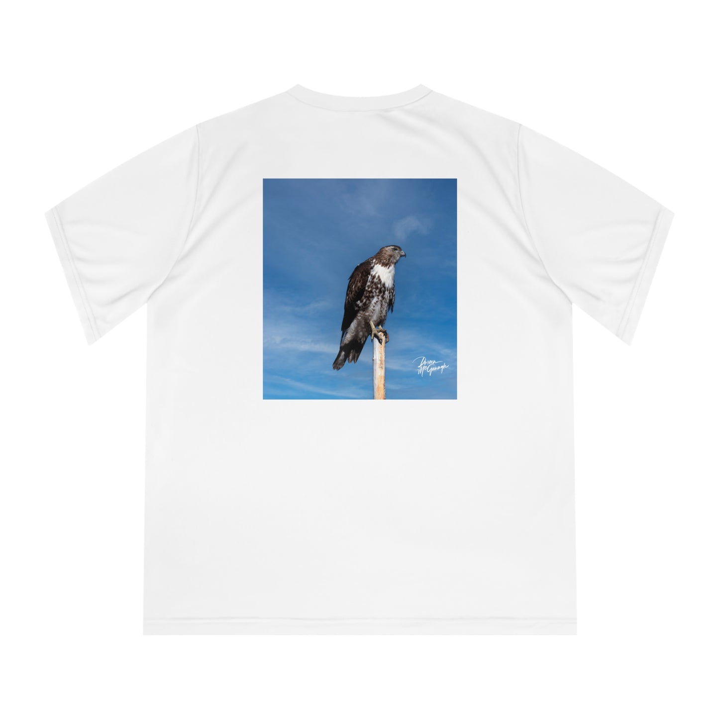 Women’s Nature-Inspired Performance V-Neck T-Shirt – Osprey Design | Activewear | Outdoor Shirt | Gift for Nature Lovers | Workout Top | Bird Lover Tee