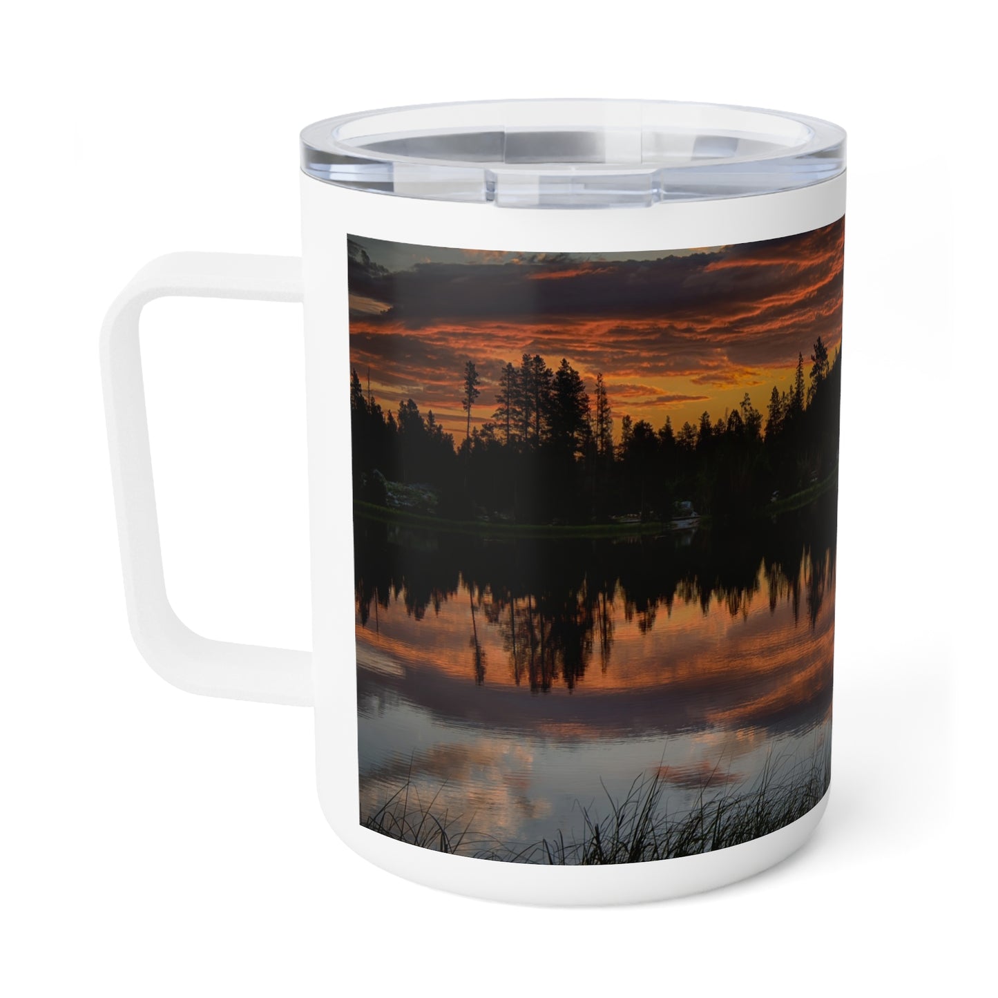 Sunrise Reflection in Lake 10oz Insulated Coffee & Tea Mug | Nature Inspired Stainless Steel Travel Cup | Enjoy Nature Collection