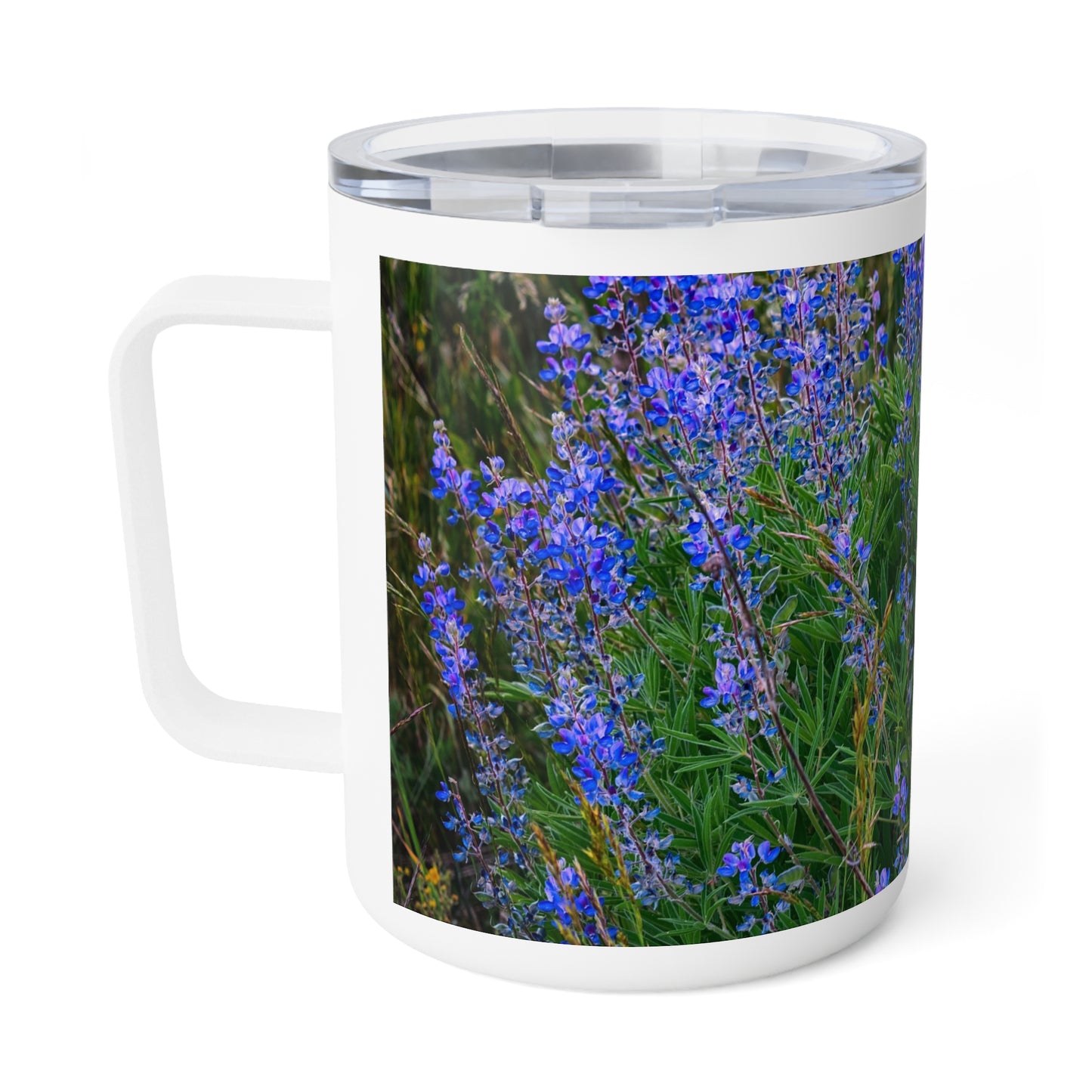 Wild Lupines with Solo Daisy 10oz Insulated Coffee & Tea Mug | Nature Inspired Stainless Steel Travel Cup | Enjoy Nature Collection