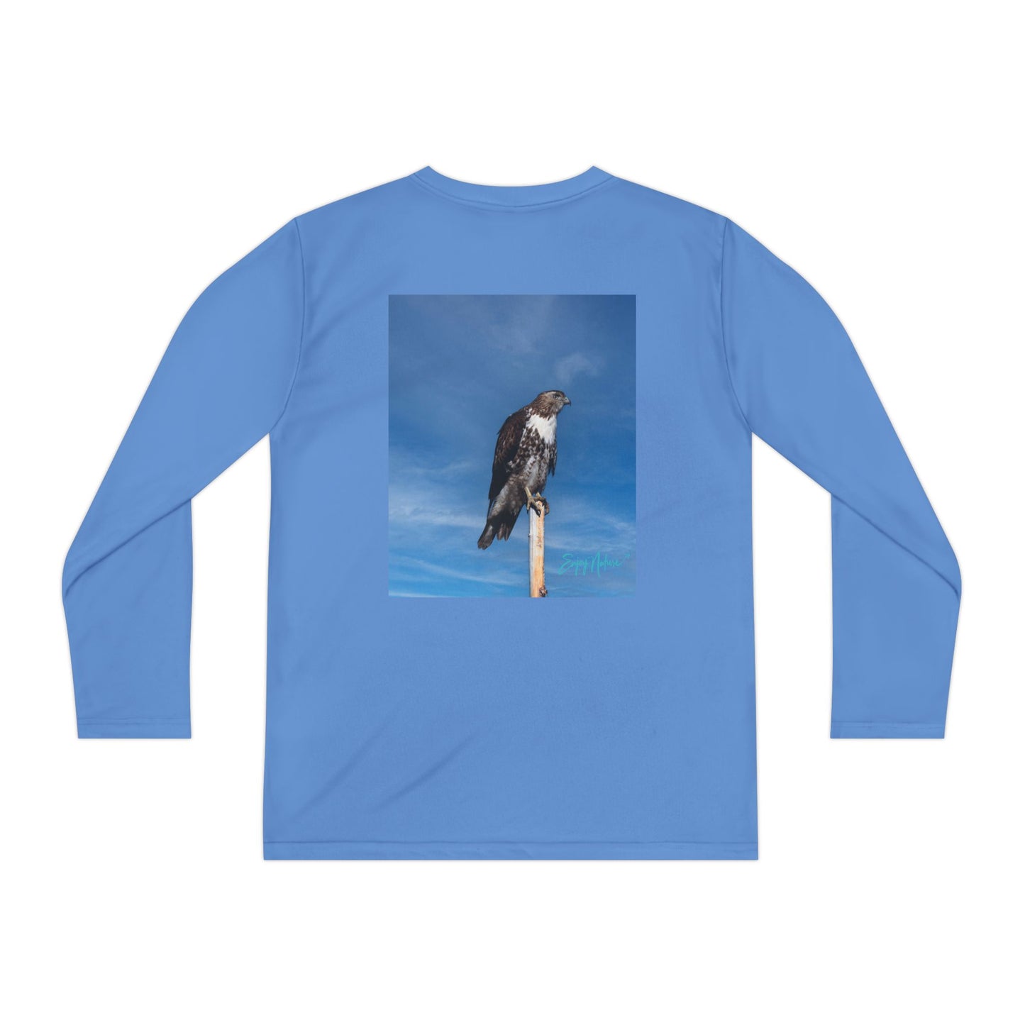 Youth Long Sleeve Nature Tee – Osprey Design | Outdoor Apparel for Young Explorers, Bird Lover Gift, Eco-Friendly Kids Wear