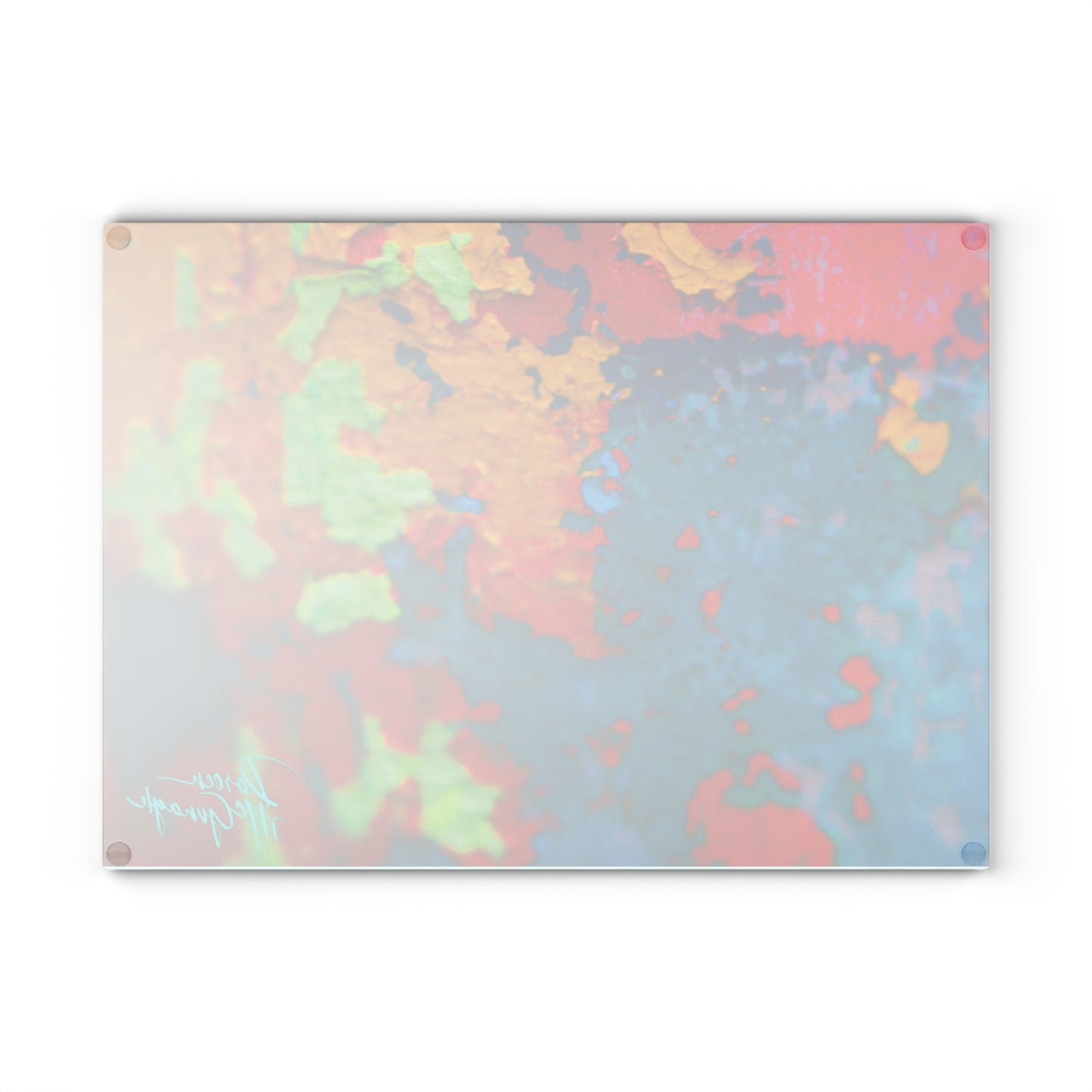 Artistic Life and Soul Abstract Glass Cutting Board with Nature-Inspired Design