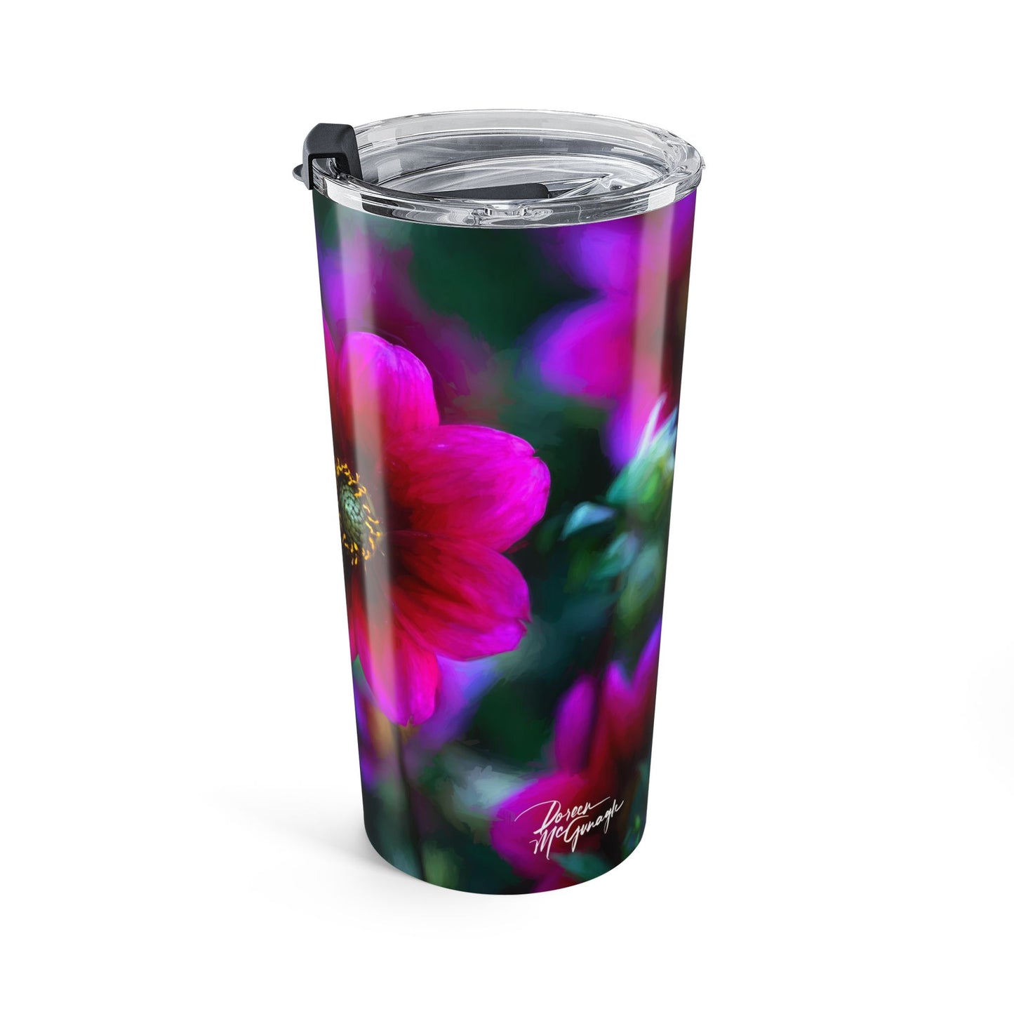 20 oz Tumbler: Vibrant Floral Red Dahlia – Colorful Nature-Inspired Drinkware