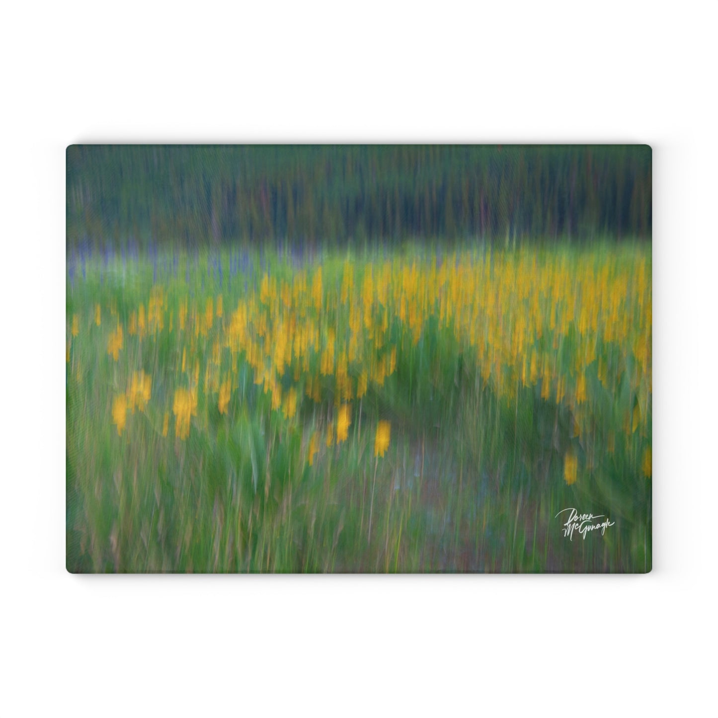 Wildflower Abstract Glass Cutting Board | Nature Inspired Kitchen Décor | Enjoy Nature Everyday