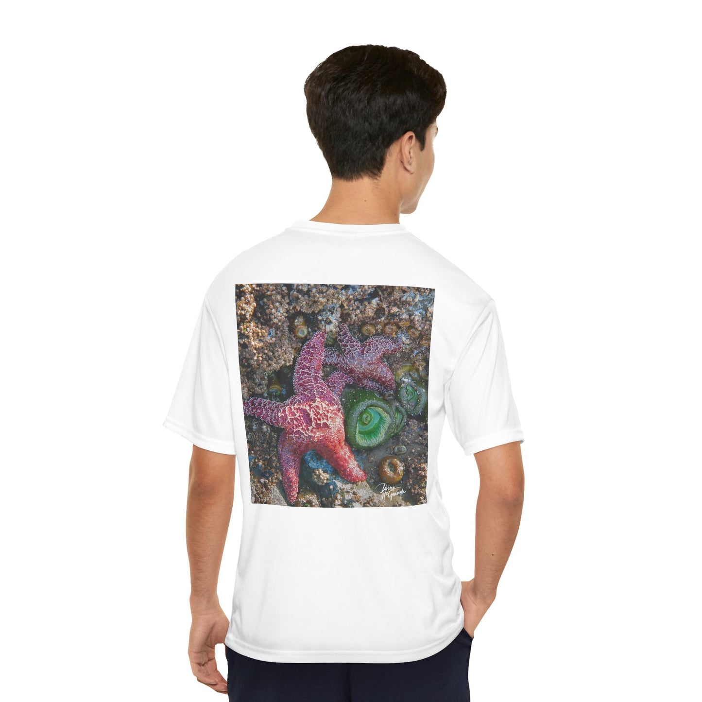 Nature-Inspired Men’s Performance T-Shirt – Marine Life Design | Outdoor Apparel, Nature Lover’s Gift, Athletic Wear for Fitness & Summer Adventures