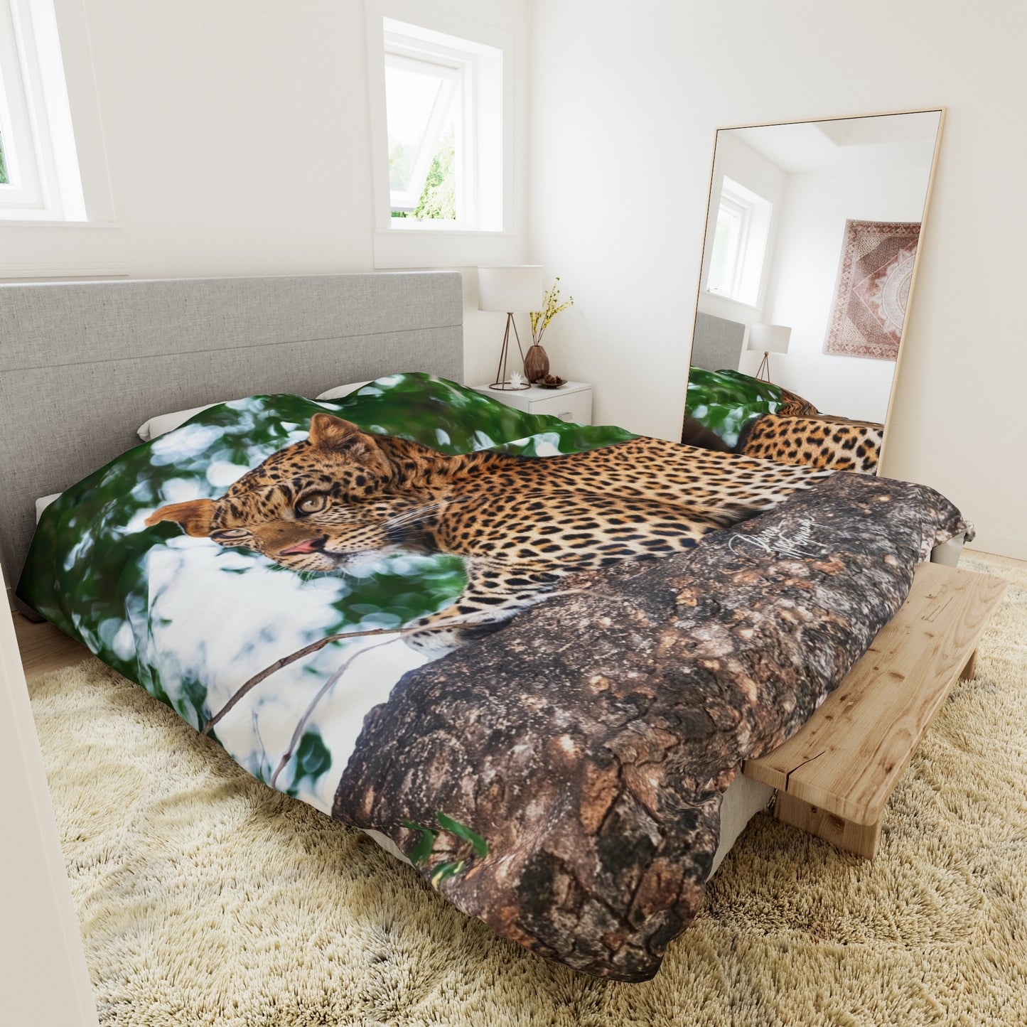 Enjoy Nature Leopard in Tree Duvet Cover