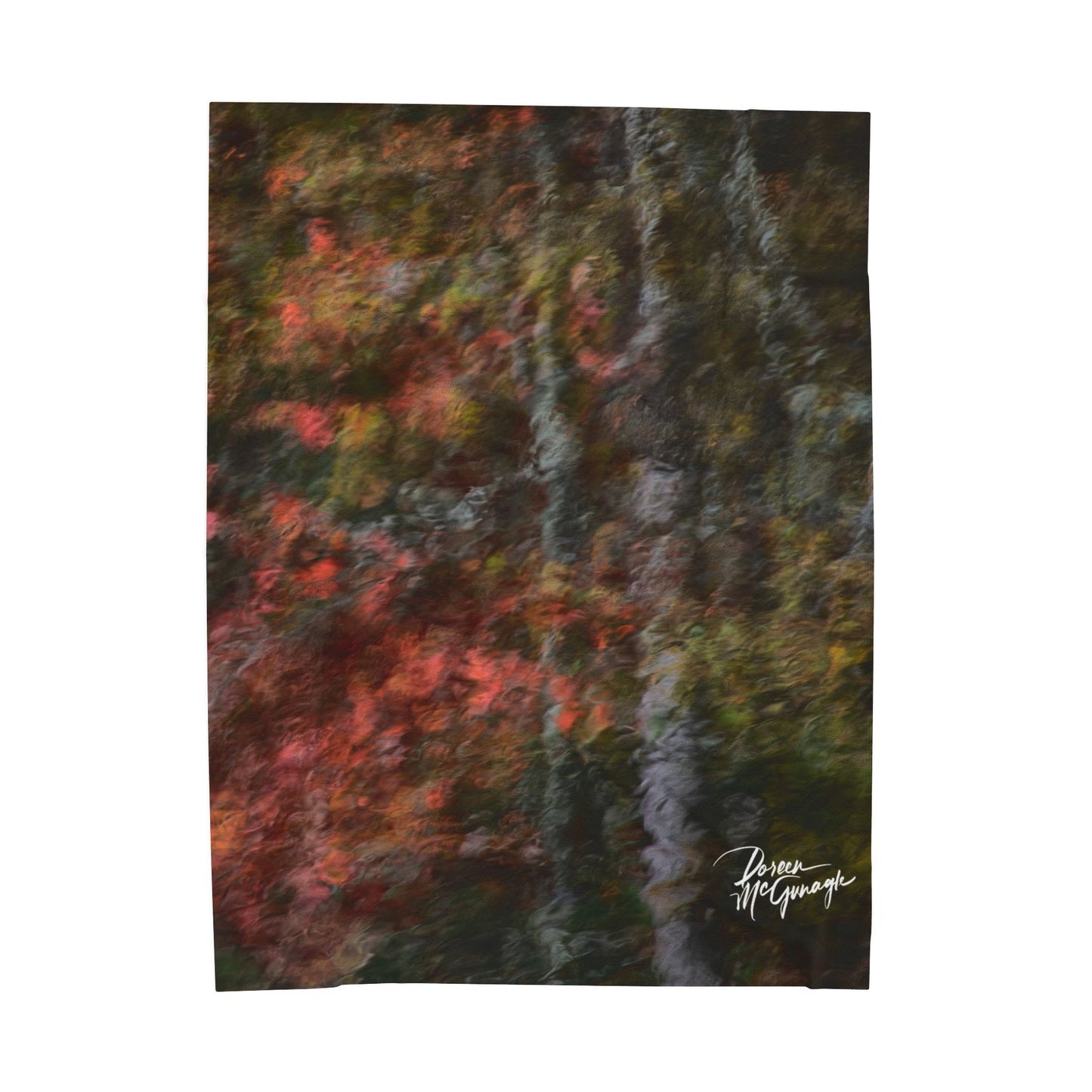 Serenity Abstract Cozy Velveteen Plush Blanket – Abstract Forest Design, Warmth, Cozy Nights, Relaxation, Perfect Gift for Home