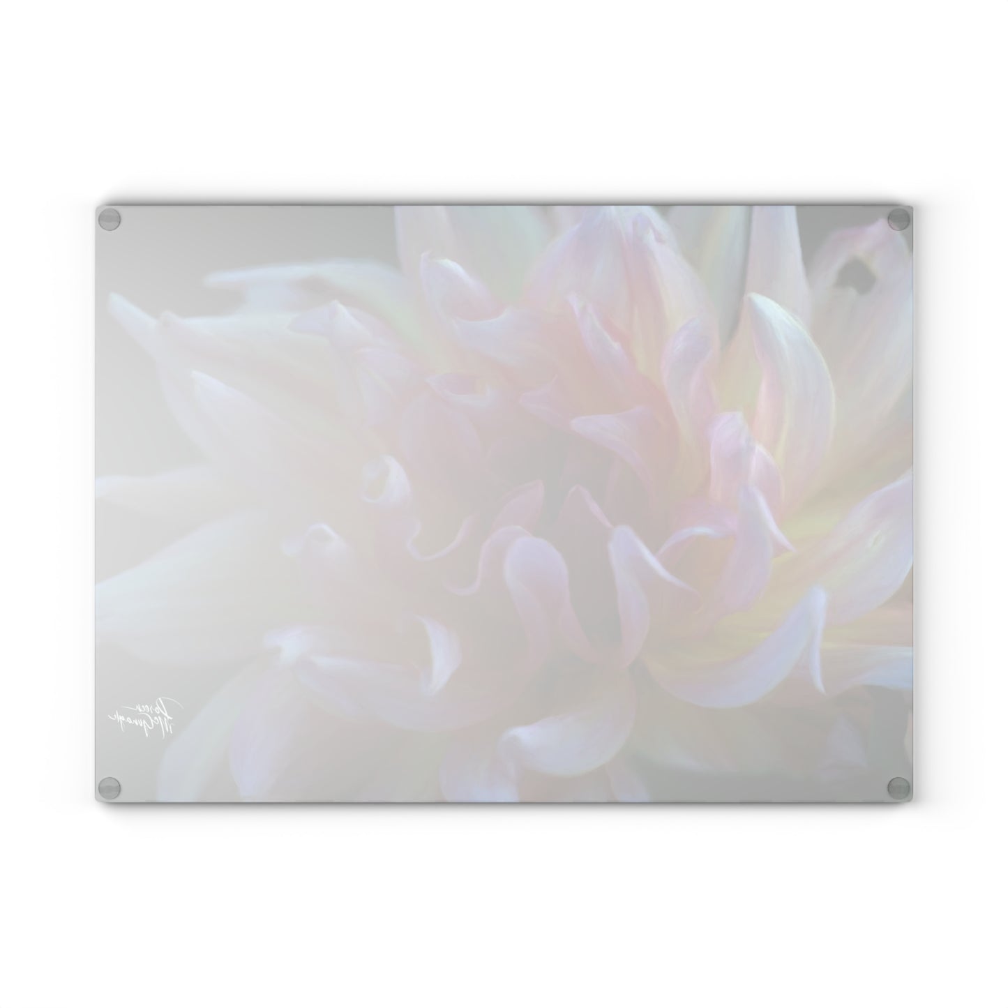 Veil of Cream and Blush | Tempered Glass Cutting Board | Kitchen Decor, Gift for Foodies, Housewarming Present, Wedding Gift