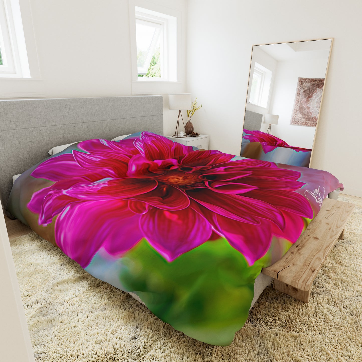 Enjoy Nature Dahlia Bloom Duvet Cover
