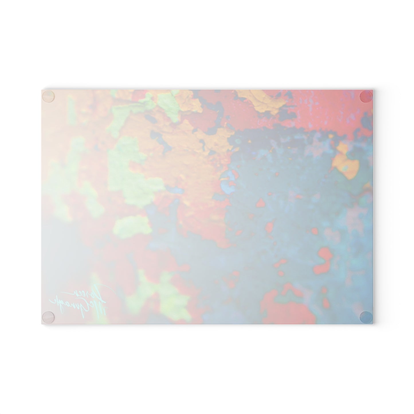 Artistic Life and Soul Abstract Glass Cutting Board with Nature-Inspired Design