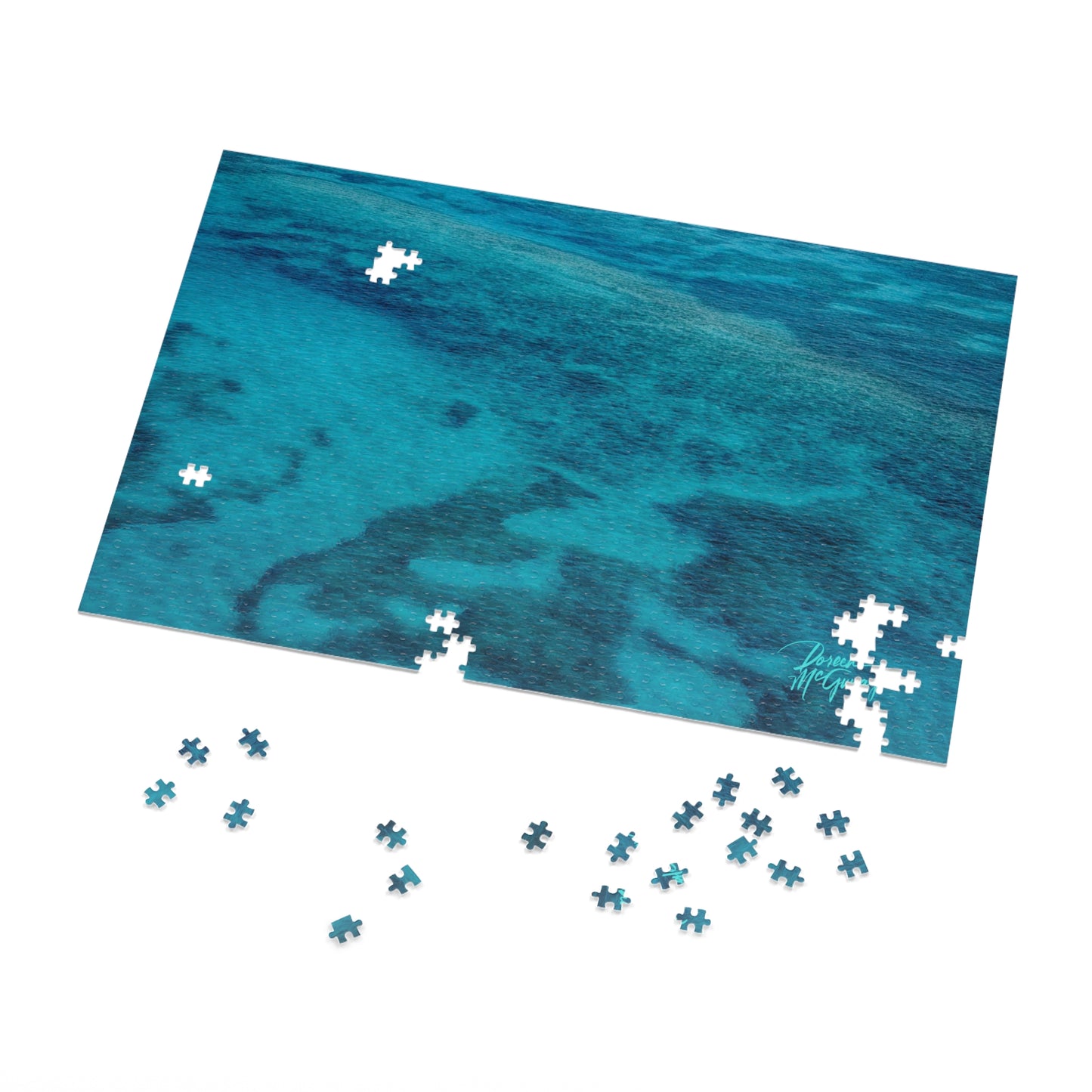 Ocean Blue Aerial – Tropical Sea Puzzle (1000 Pieces) Enjoy Nature | Spirited Design Studio