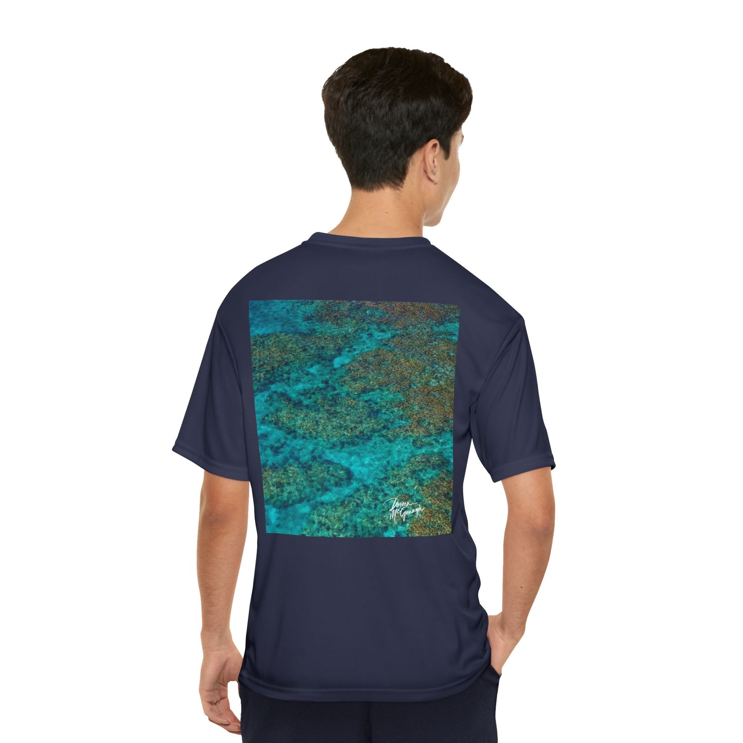 Performance T-Shirt — “Enjoy Nature” Ocean Reef Artwork | Lightweight Active Tee with Coastal-Inspired Design